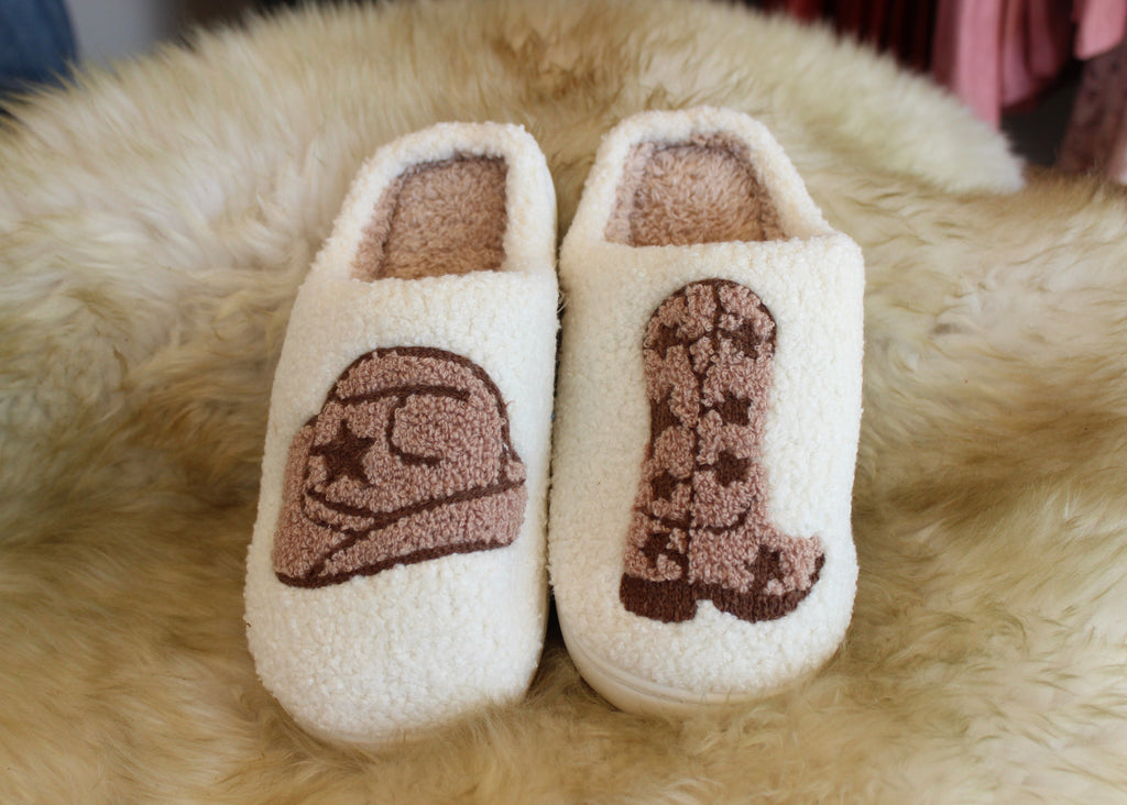Western Plush Slippers