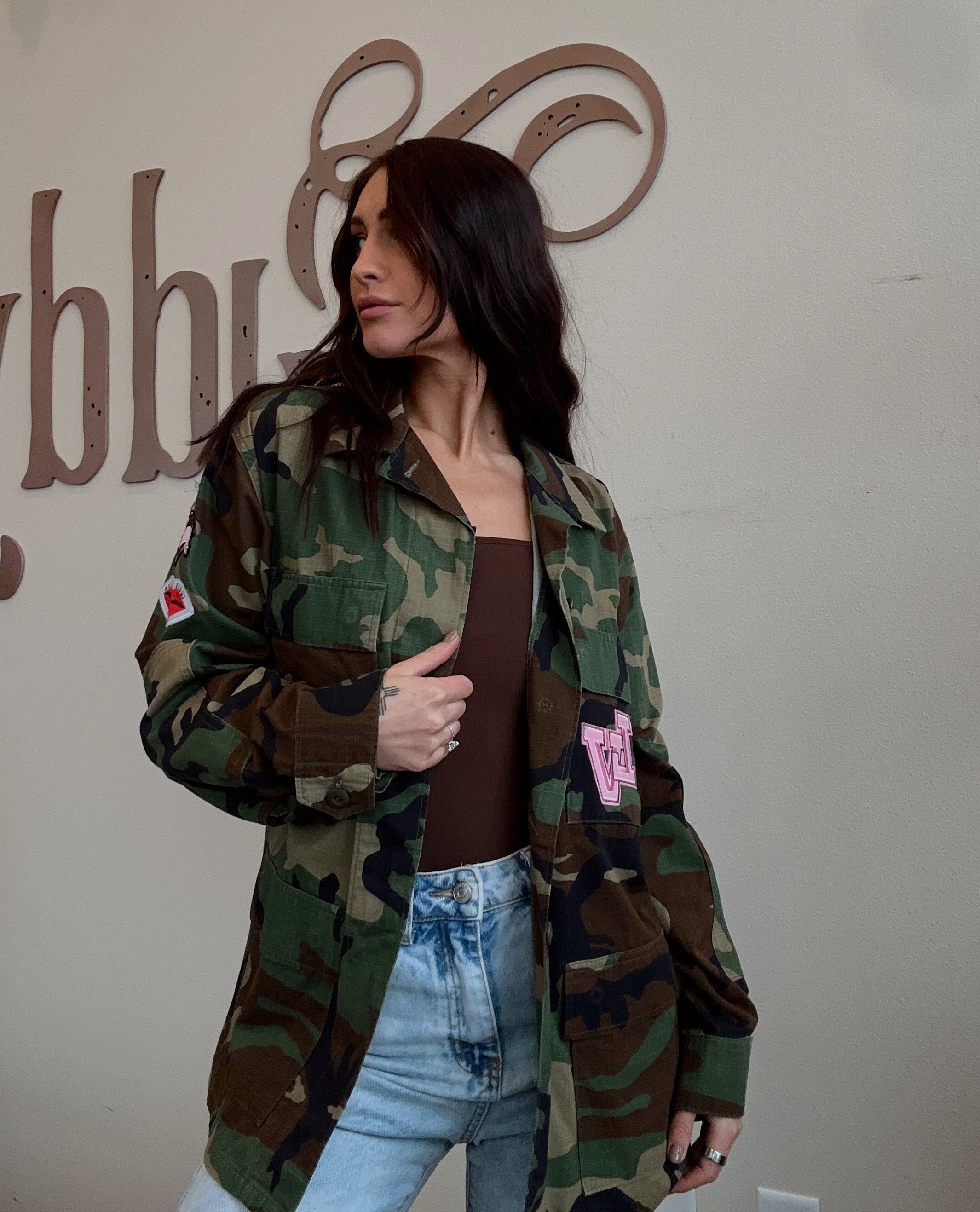 Up-cycled LV Patch Army Jacket