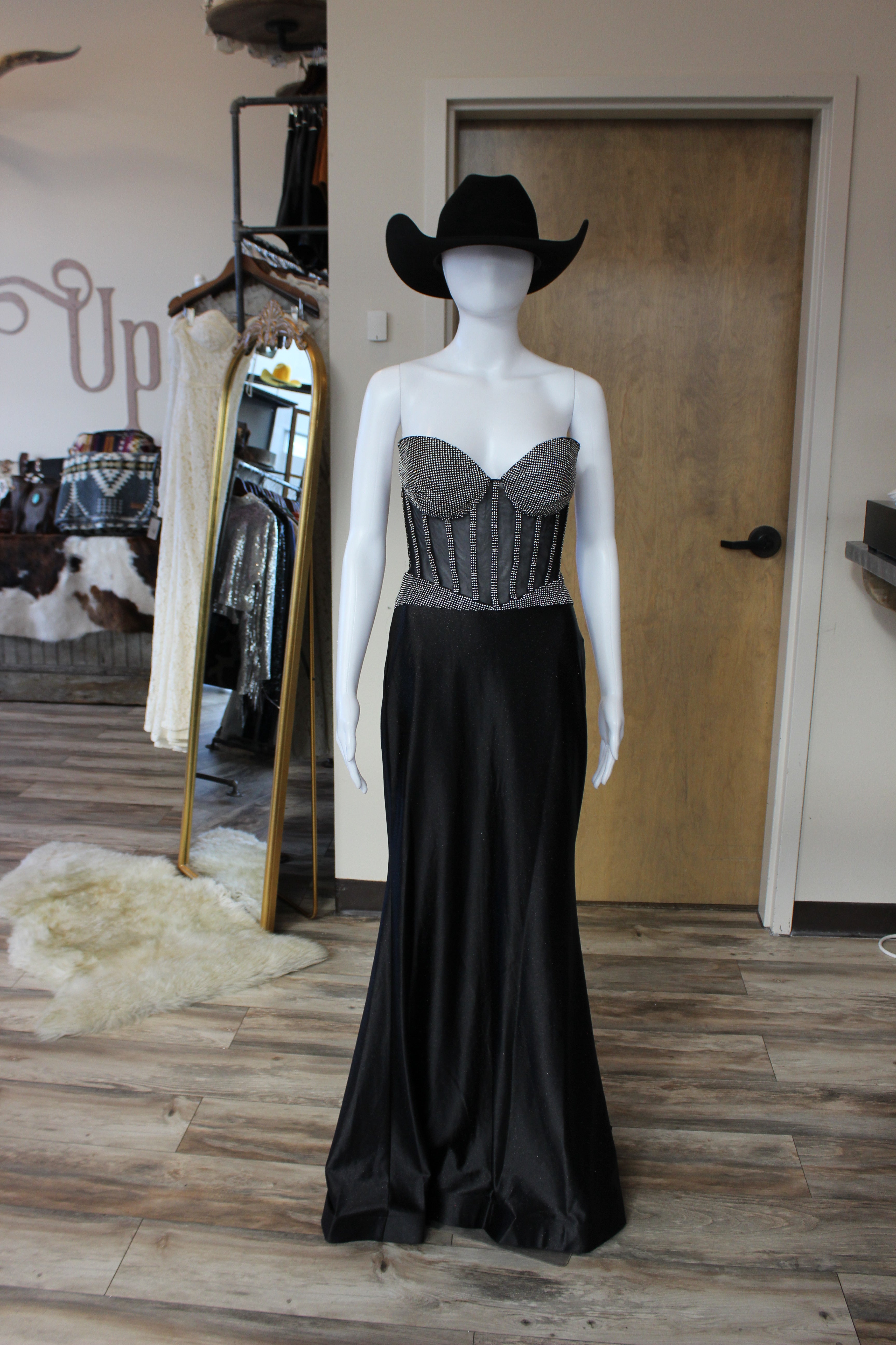 Rhinestone Corset Formal Dress