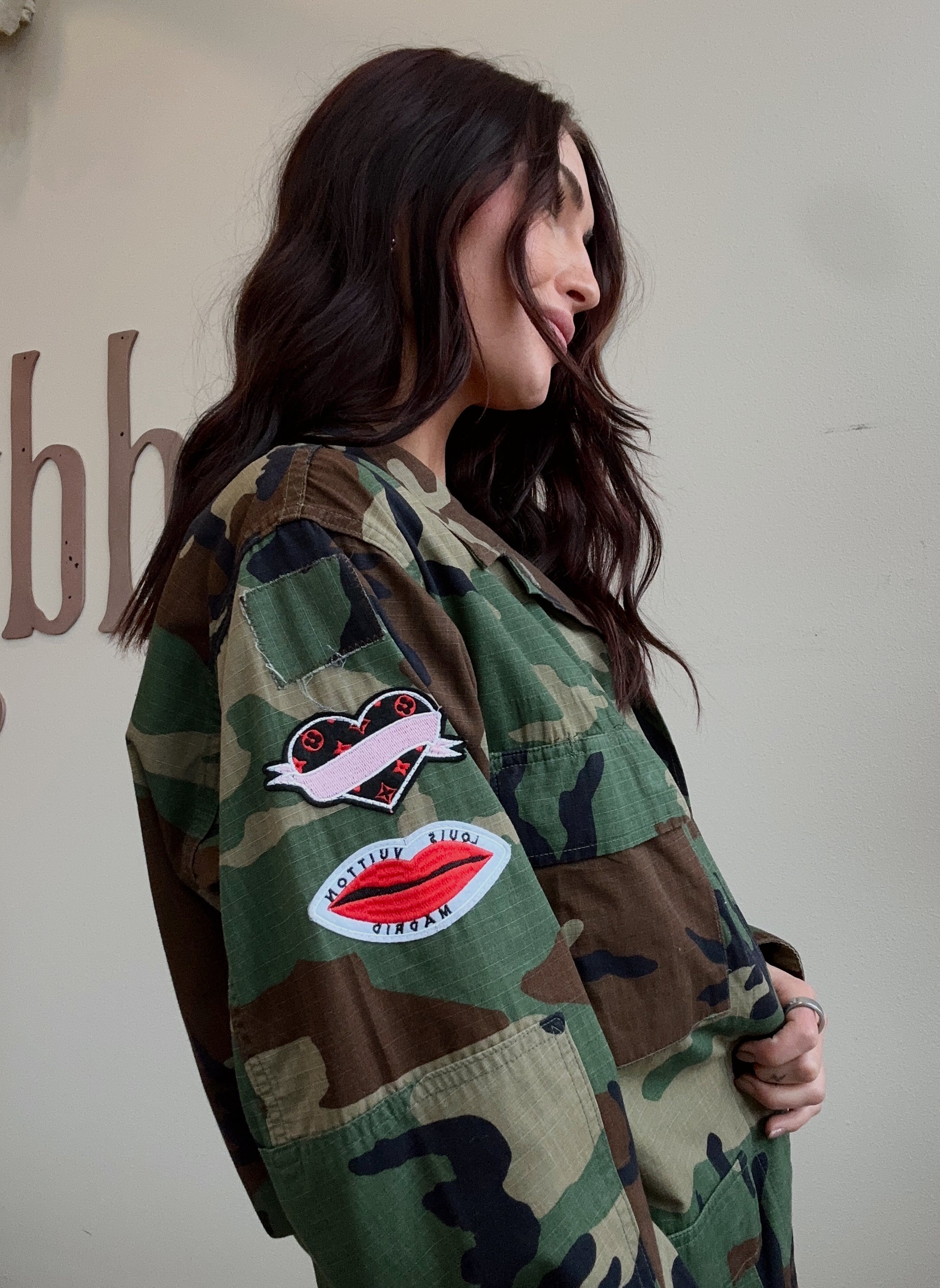 Up-cycled LV Patch Army Jacket