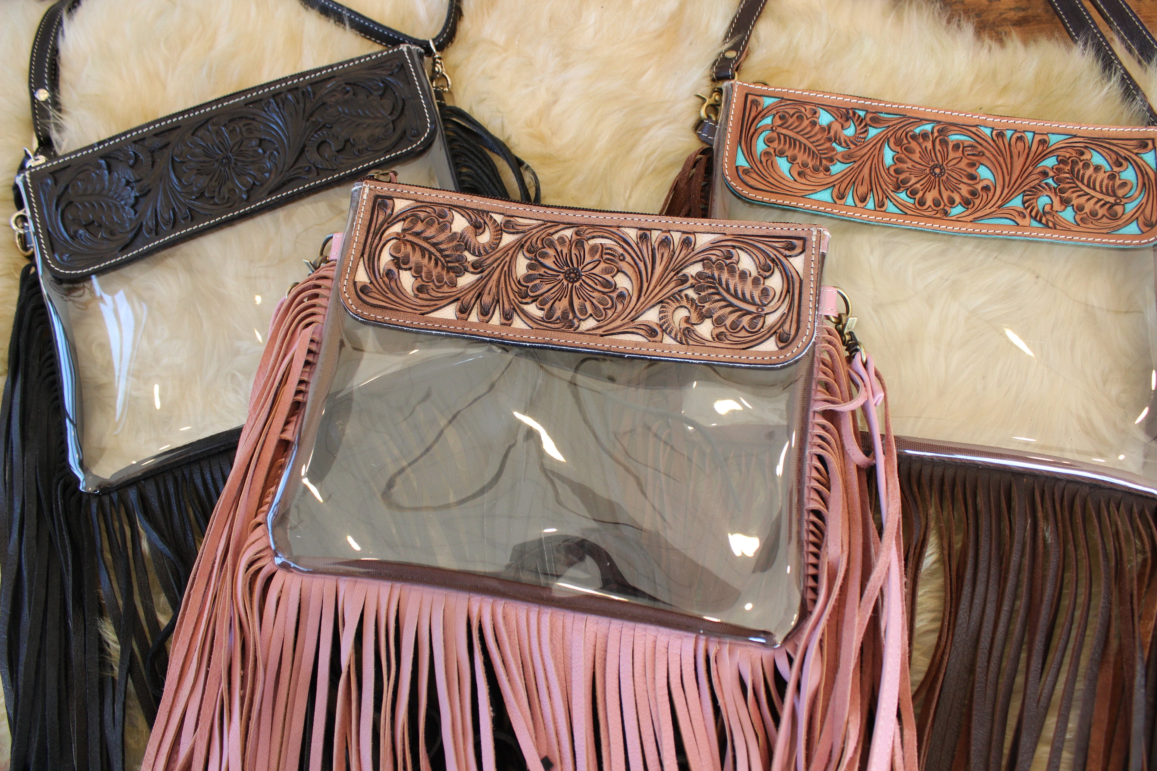 Hand Tooled Stadium Purse