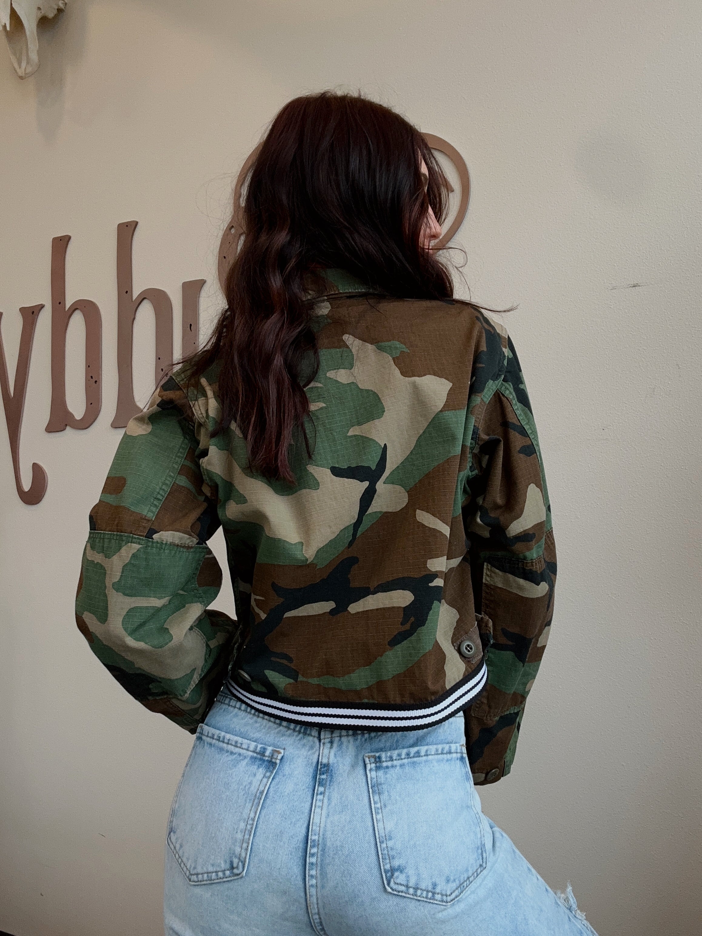 Up-cycled Cropped Army Jacket