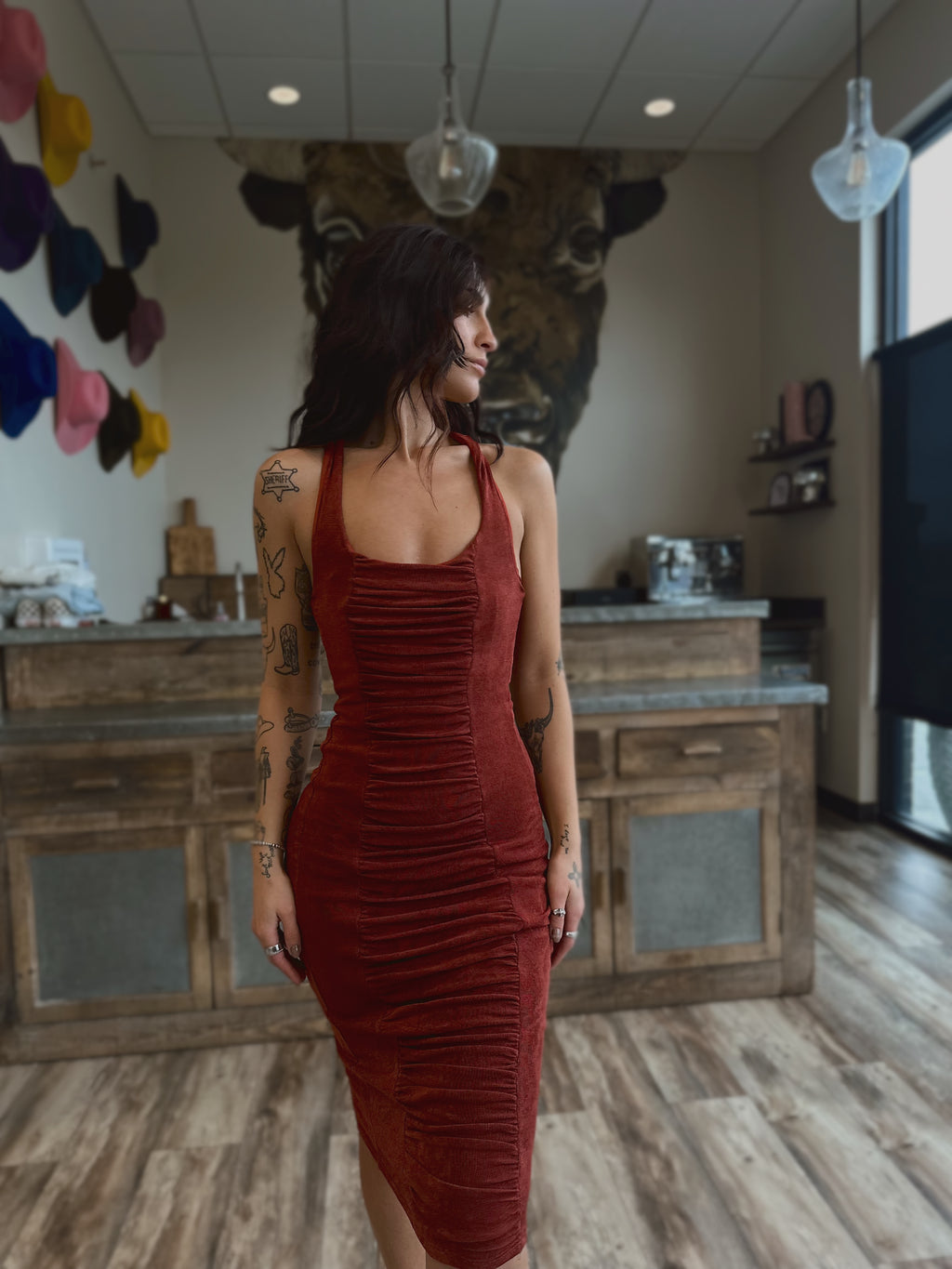 Red Bodycon Midi