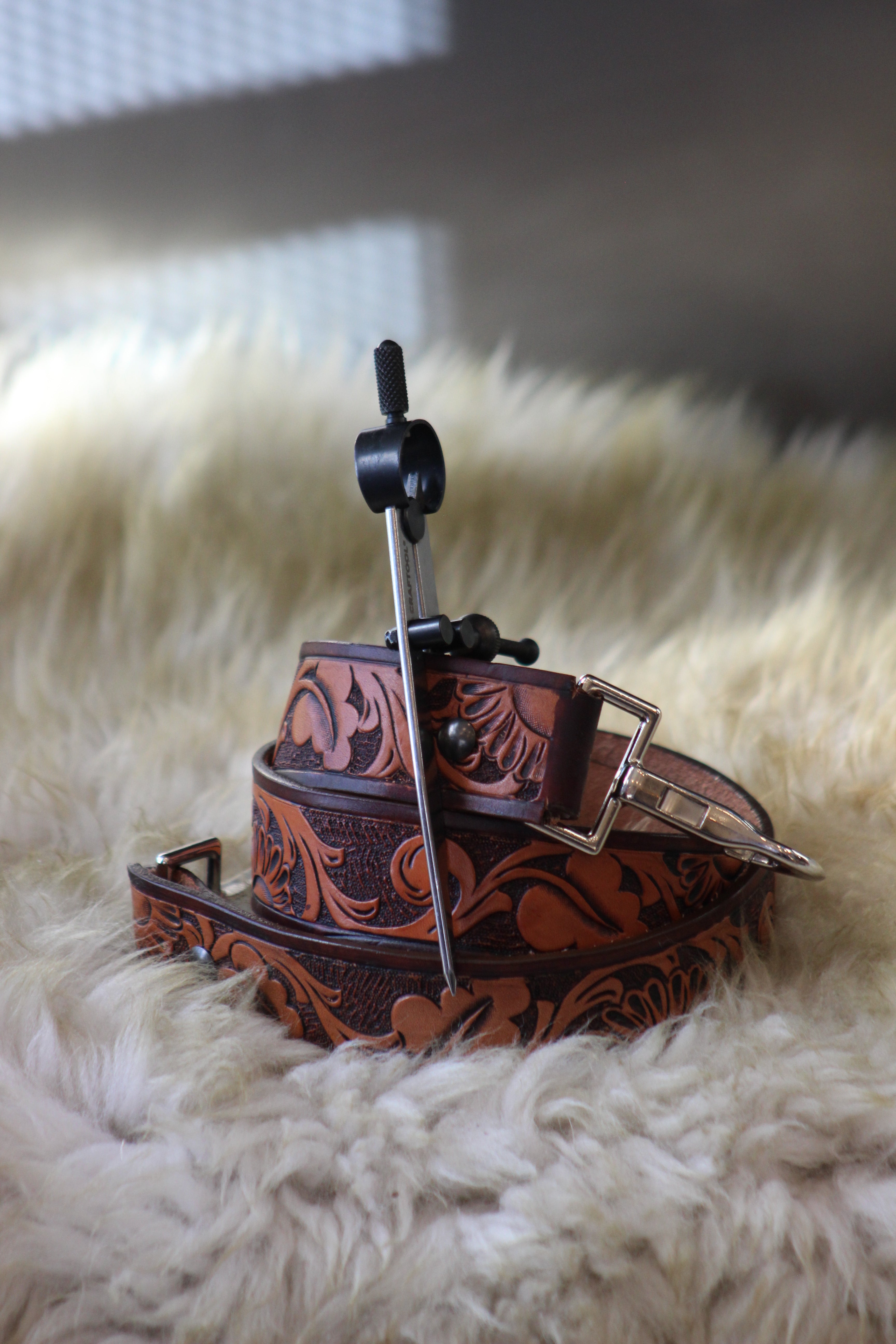 Tooled Leather Purse Strap