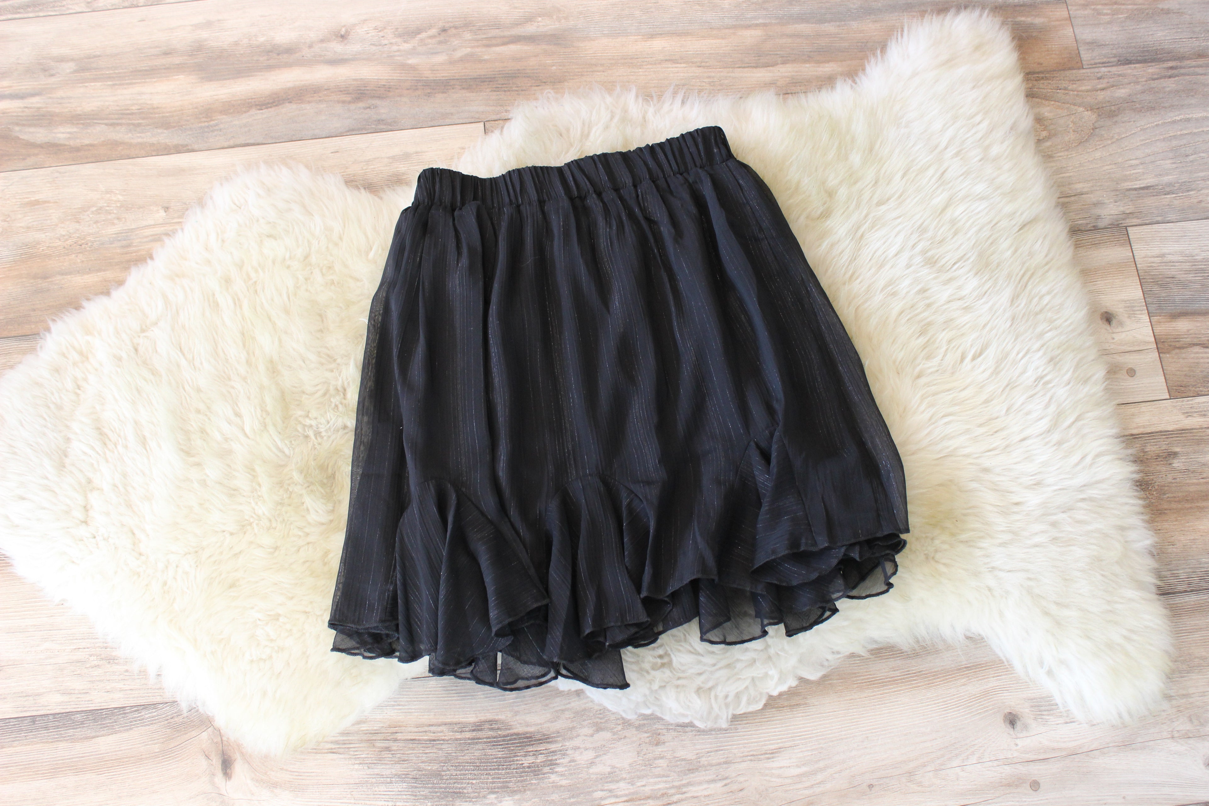 Black Ruffled Skirt