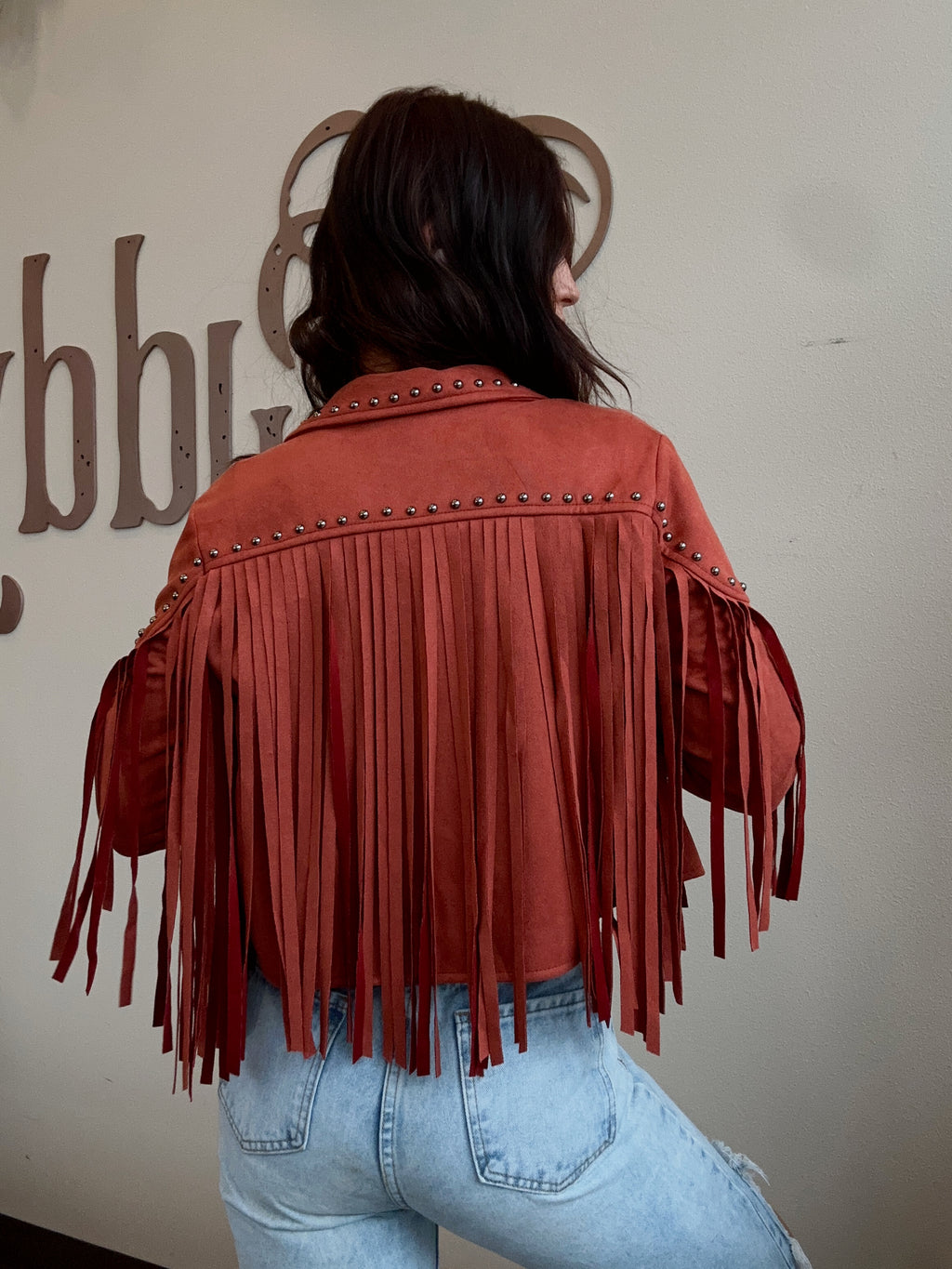 Rust Suede Fringe Jacket