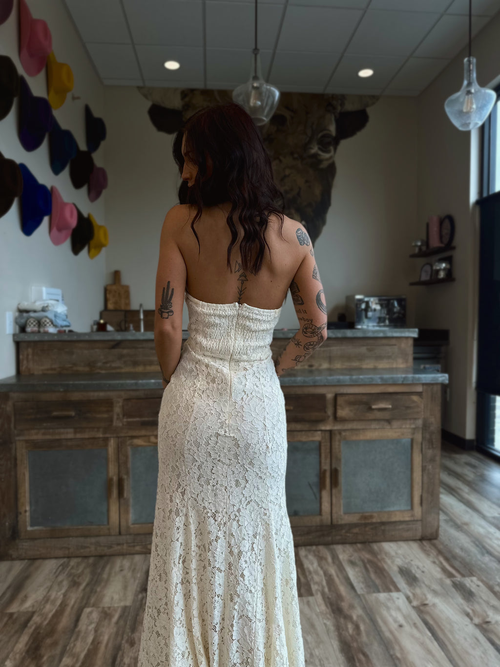 Strapless Lace Dress