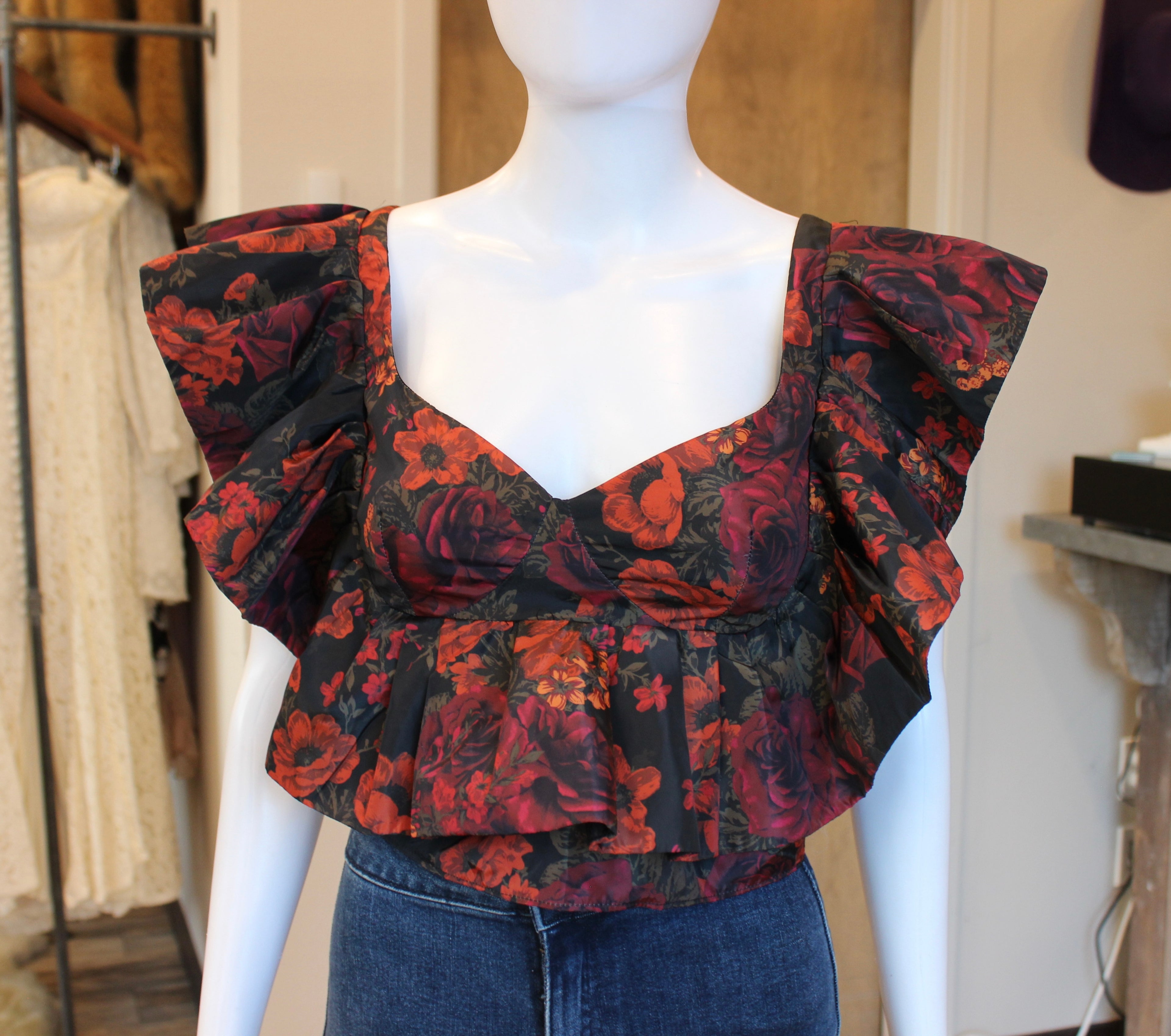 Floral Ruffle Top