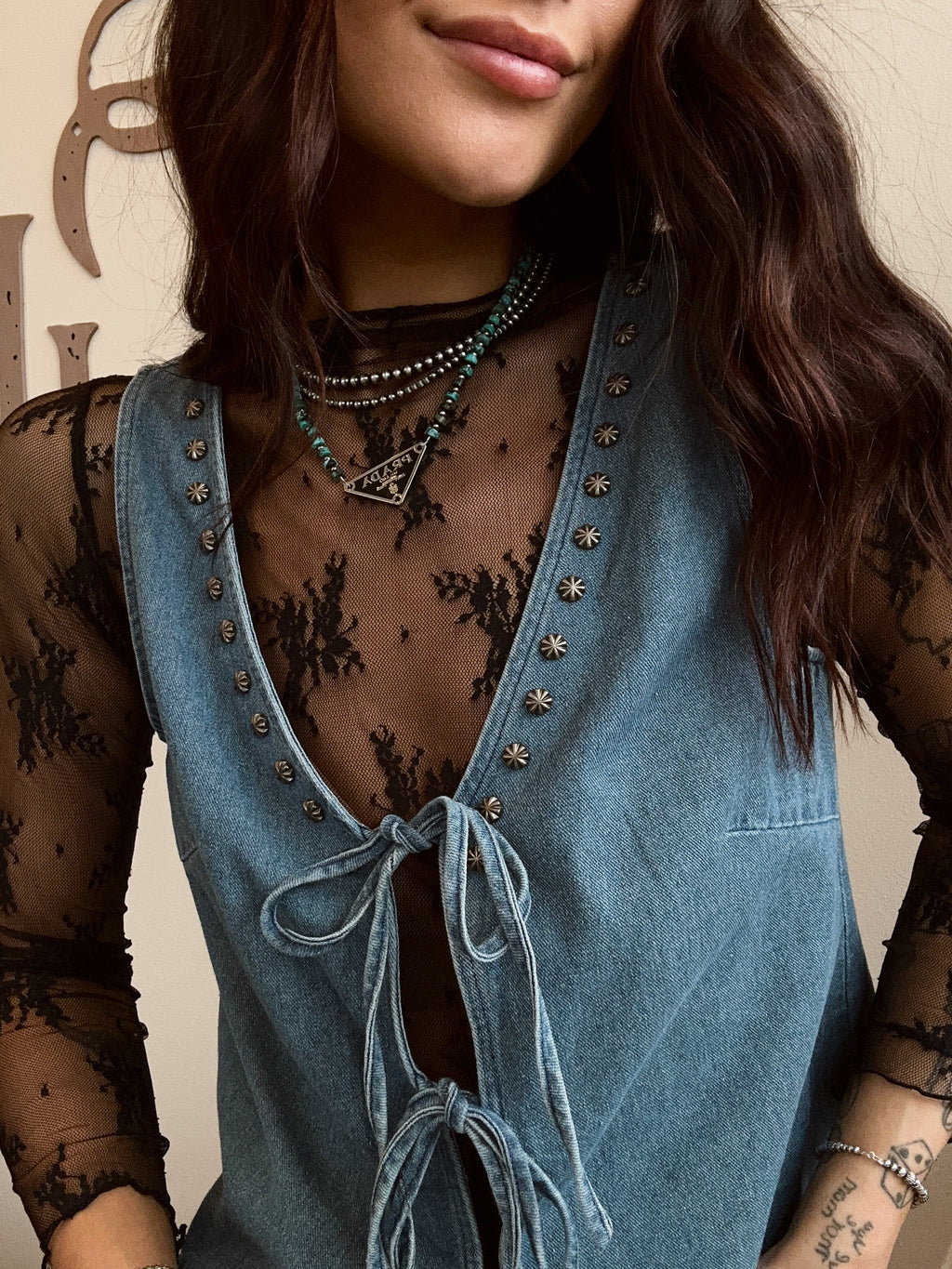 Western Stud Tie Vest