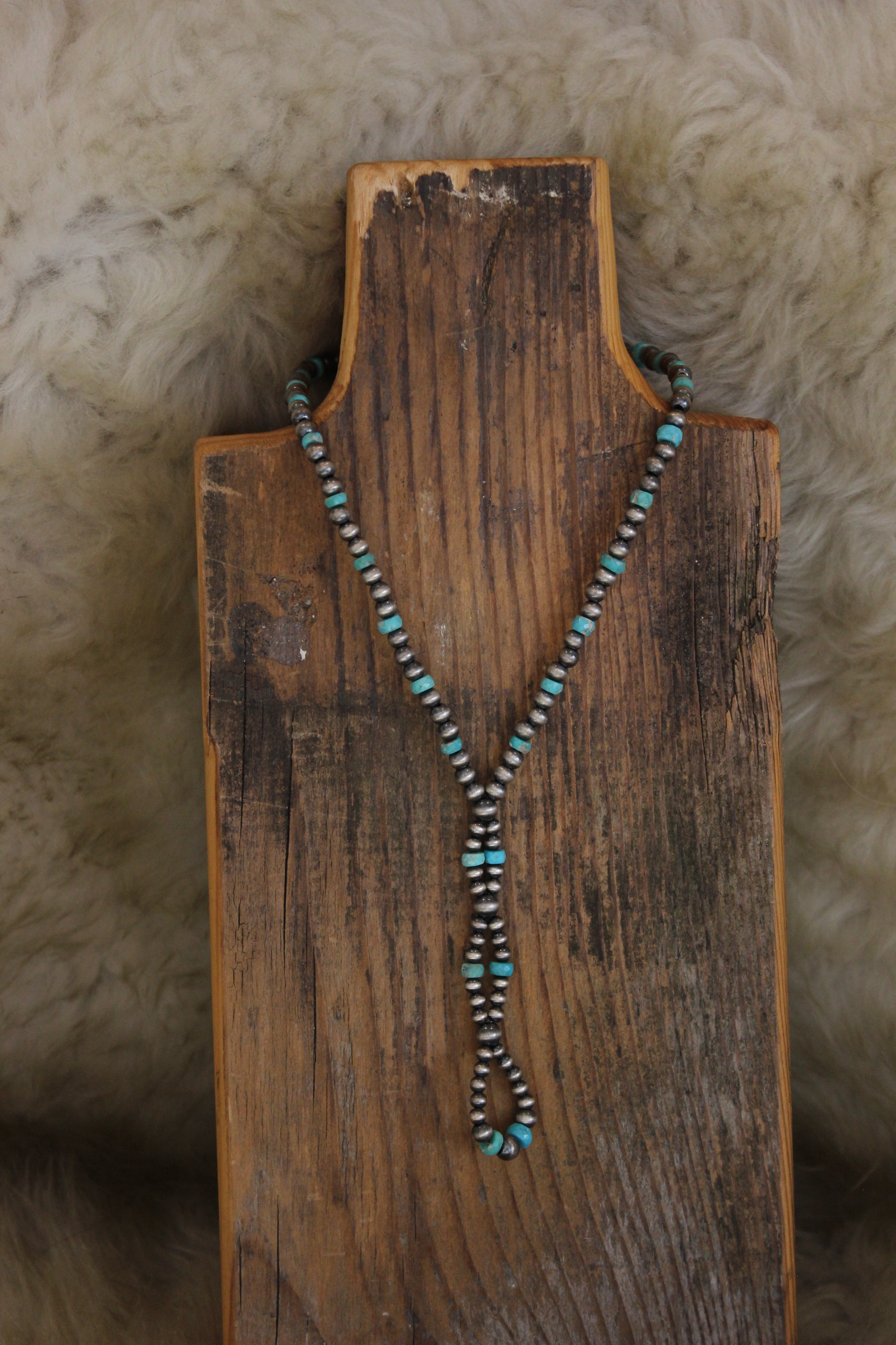 Sterling Silver and Turquoise Braided Lariat