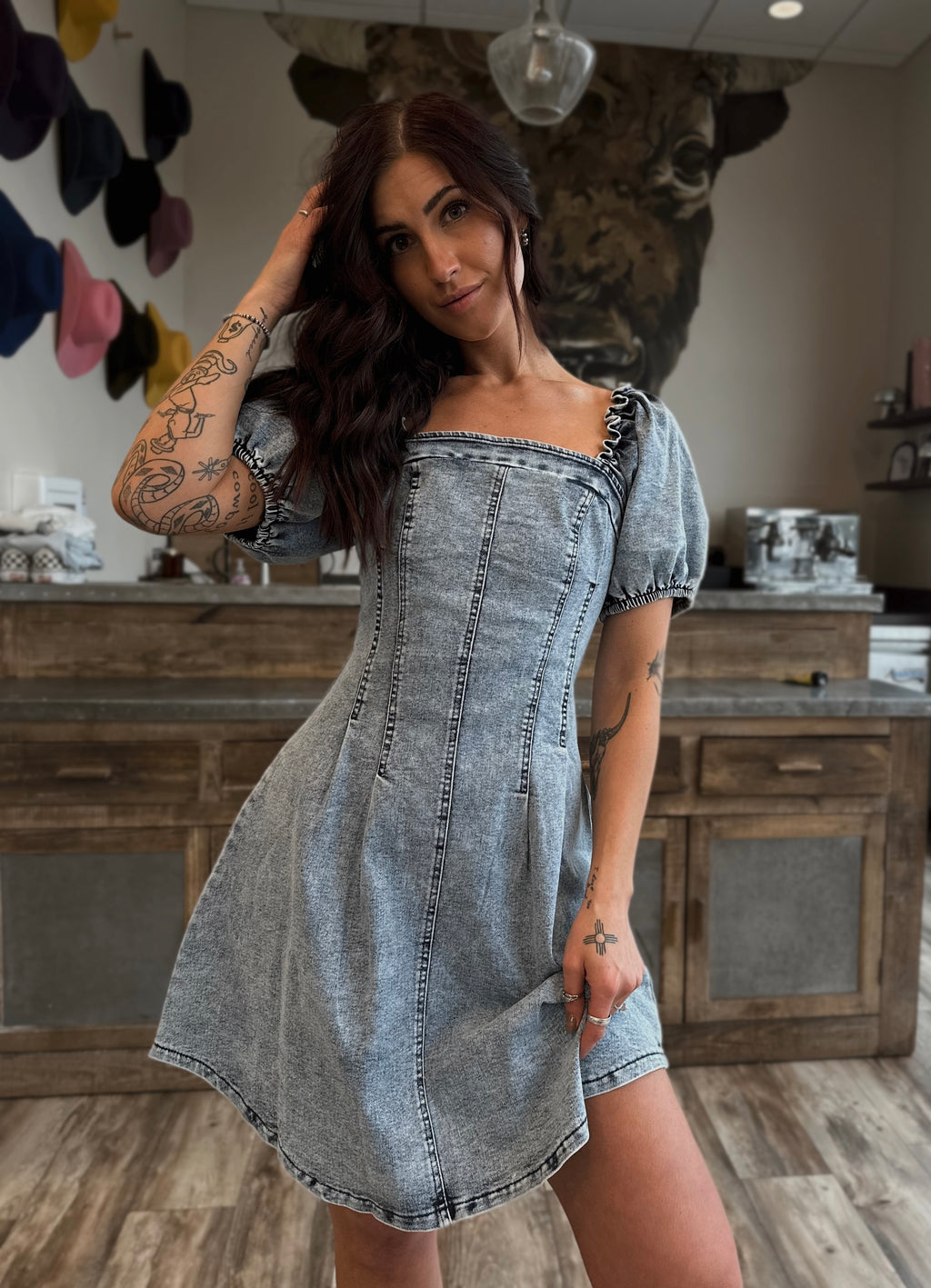 Denim Short Sleeve Dress