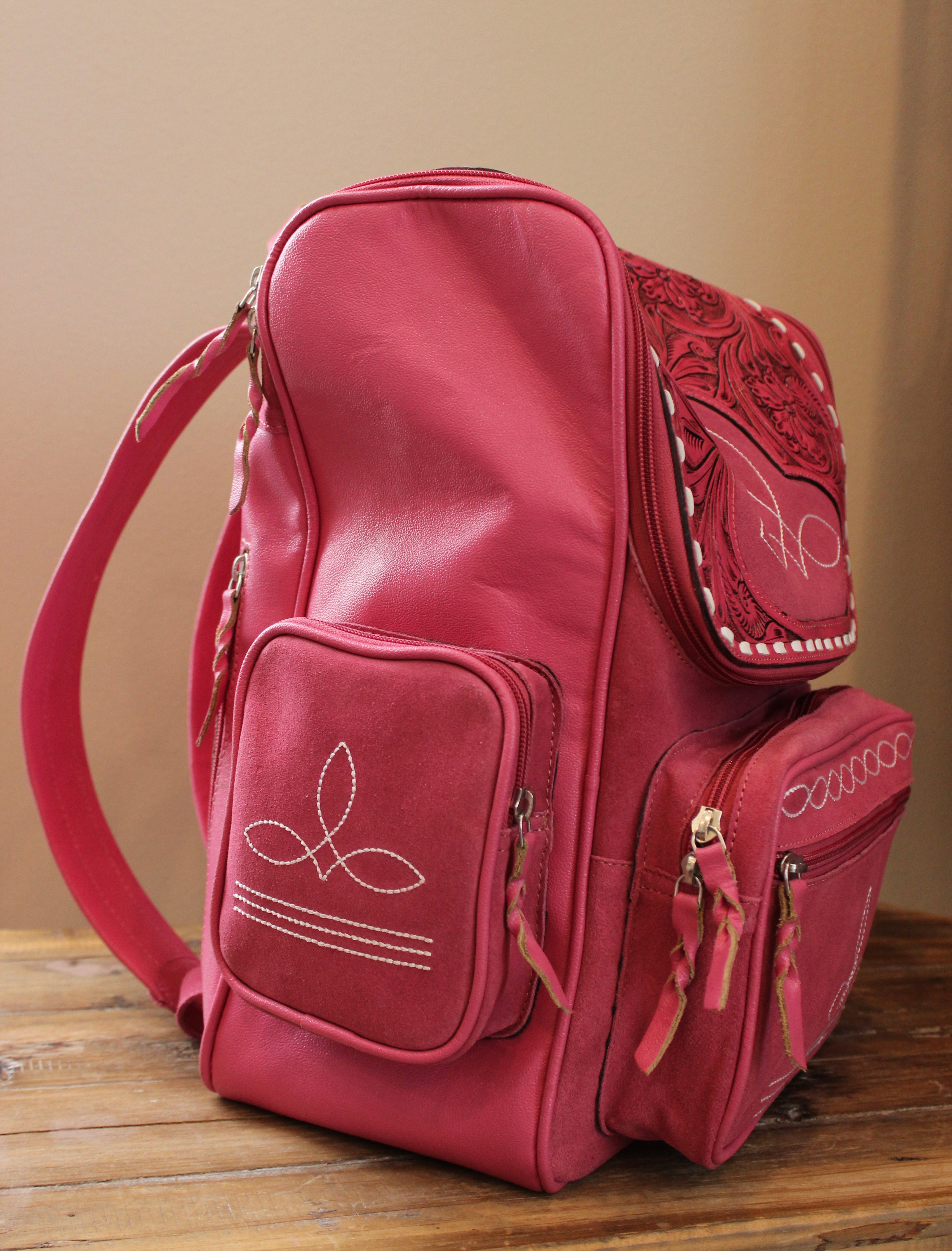 Pink Boot Stitch Backpack