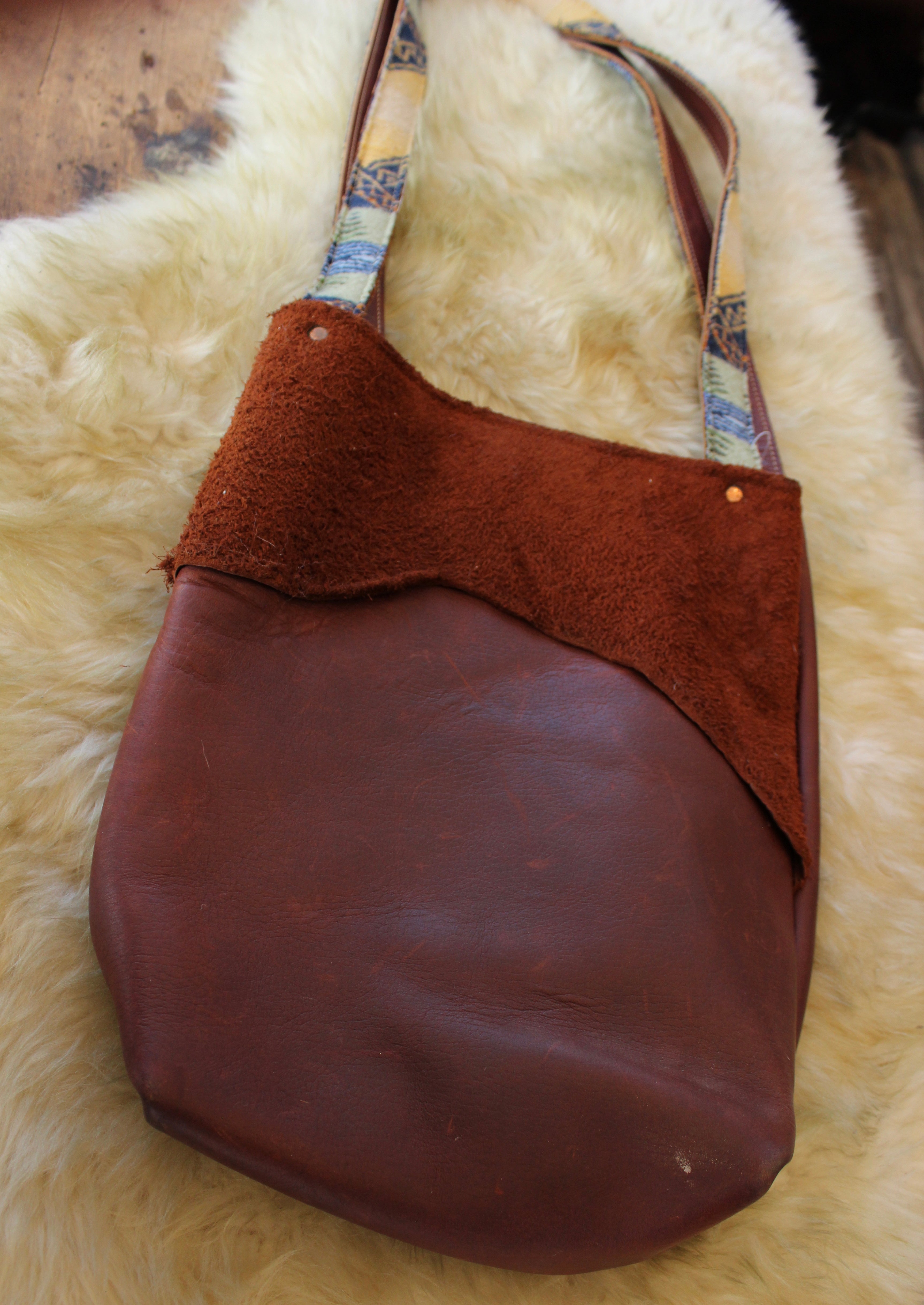 Leather Pendleton Wool Tote