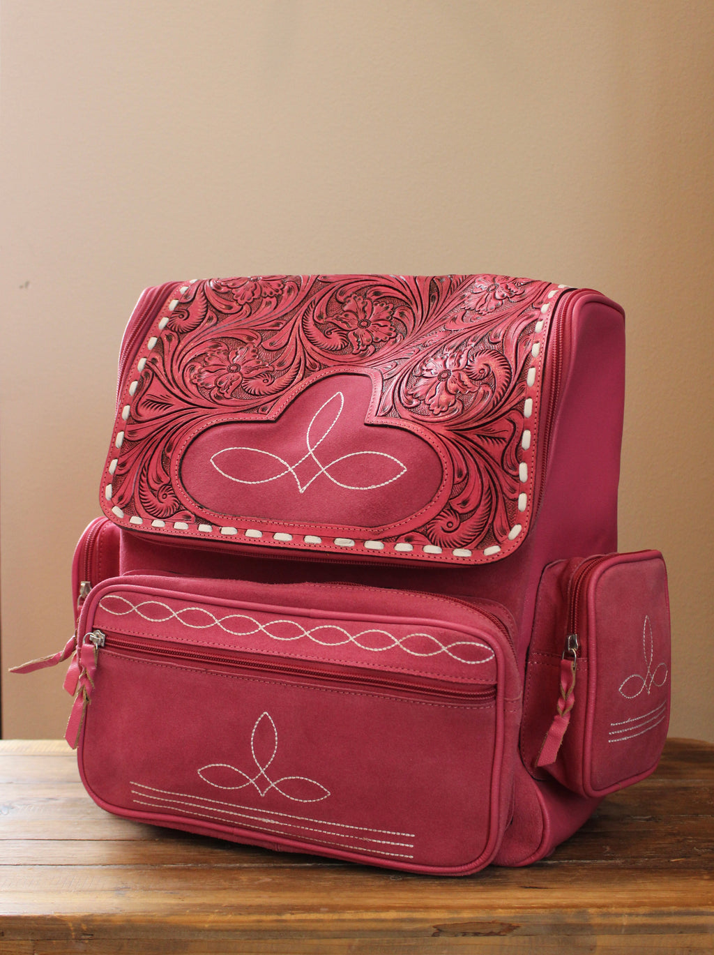 Pink Boot Stitch Backpack