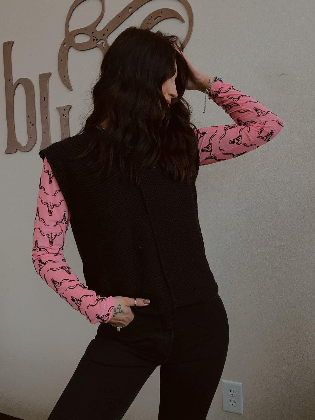 Pink Bullskull Mesh Shirt