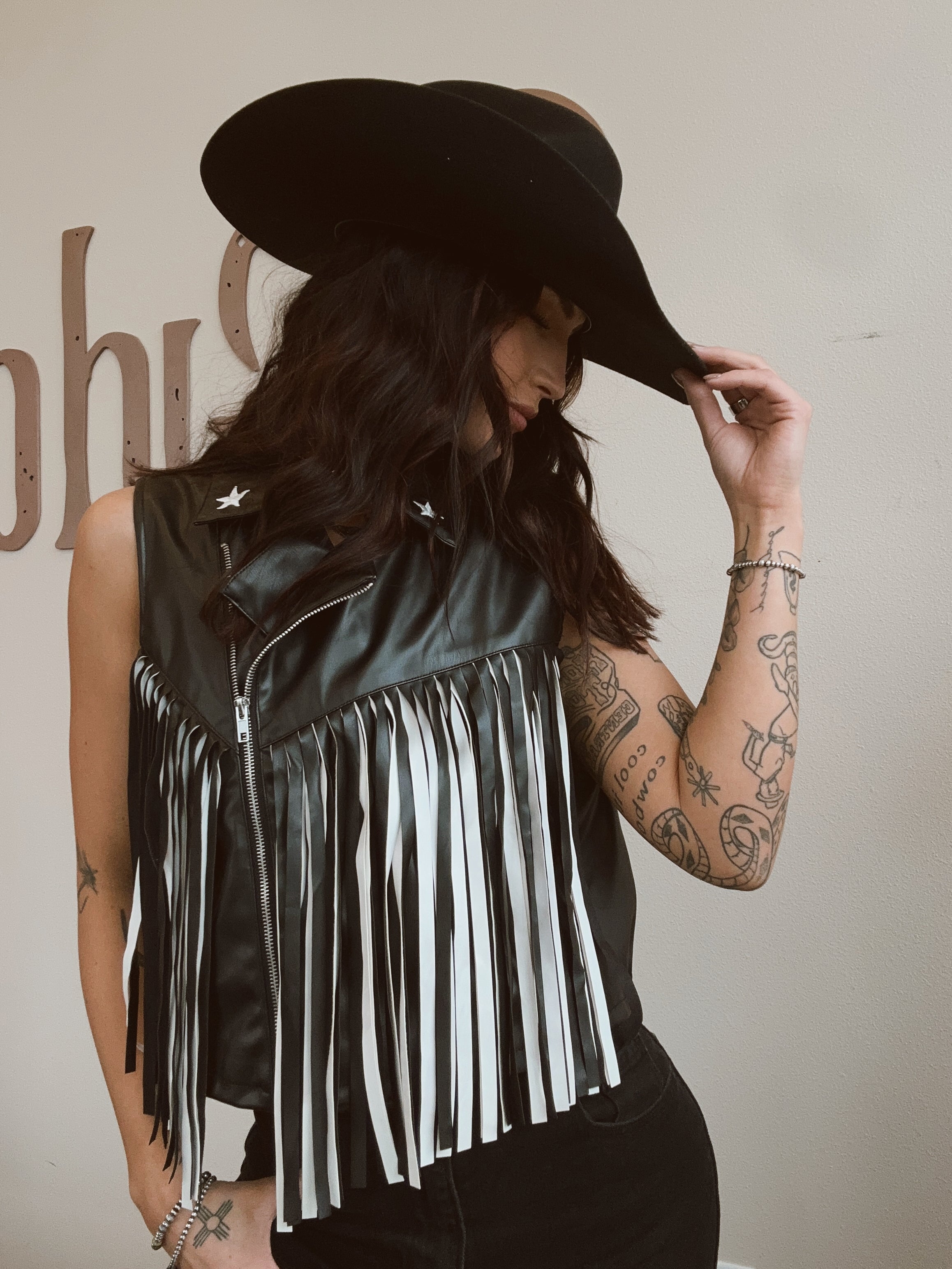 Leather Fringe Vest