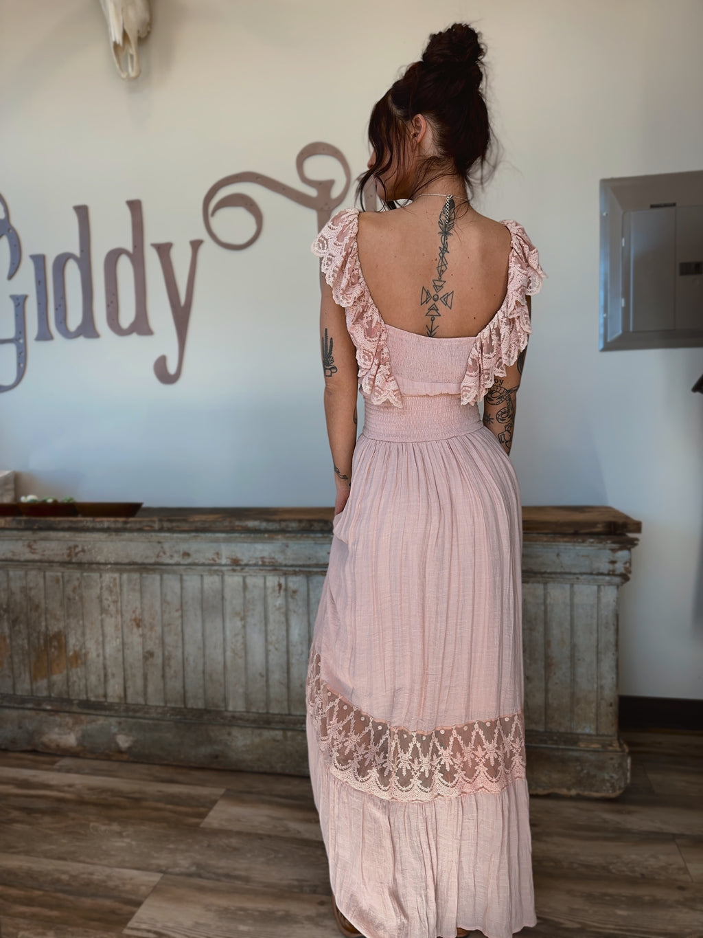 Linen Blush Maxi Dress