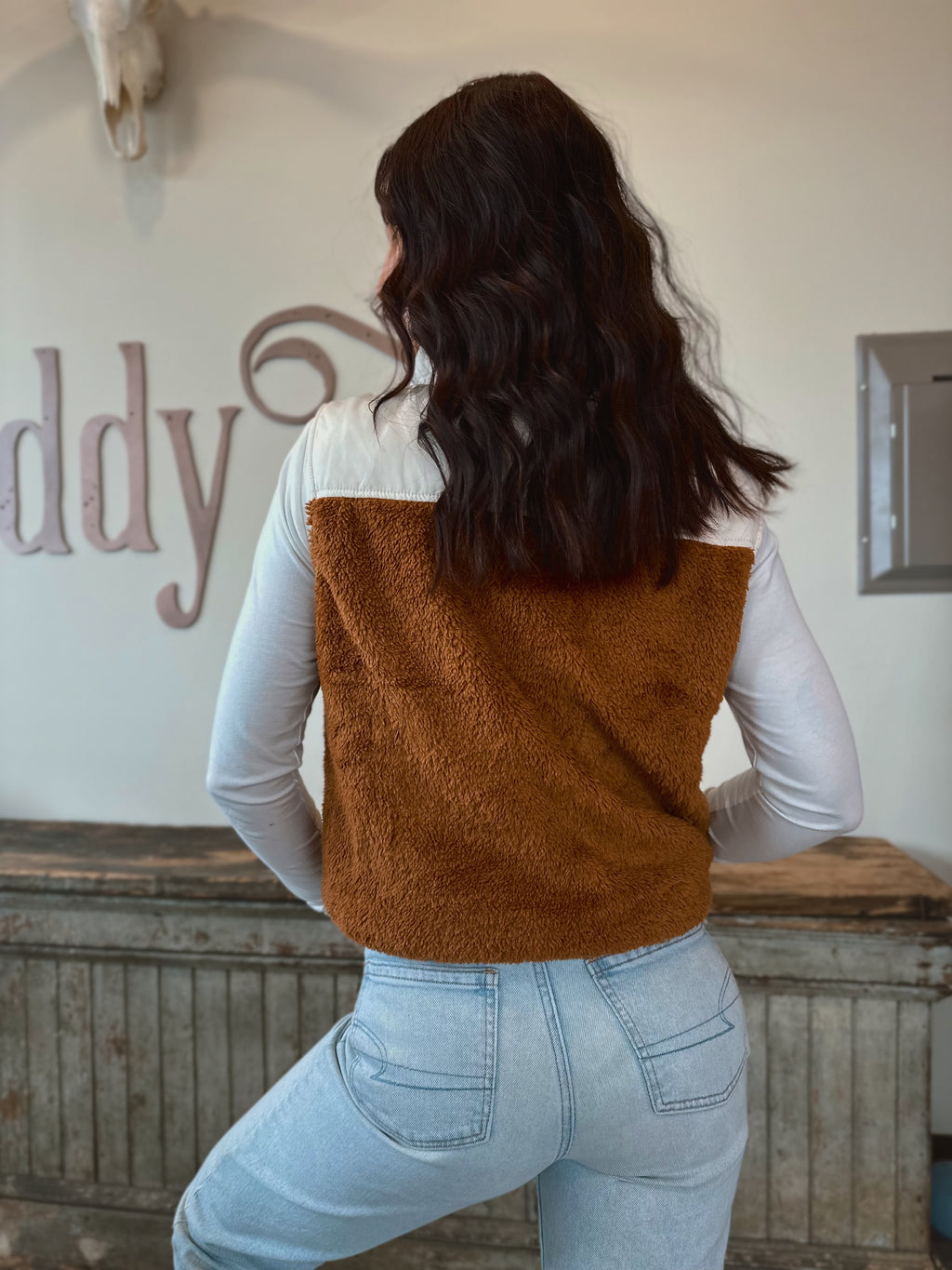 Patchwork Sherpa Vest