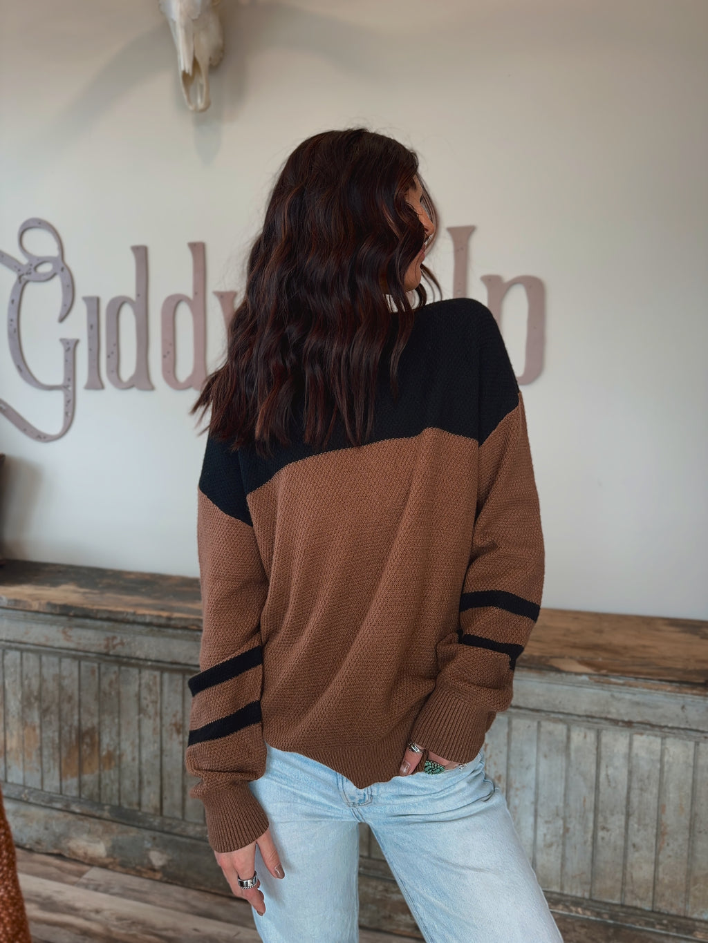 Knit Striped Sleeve Sweater