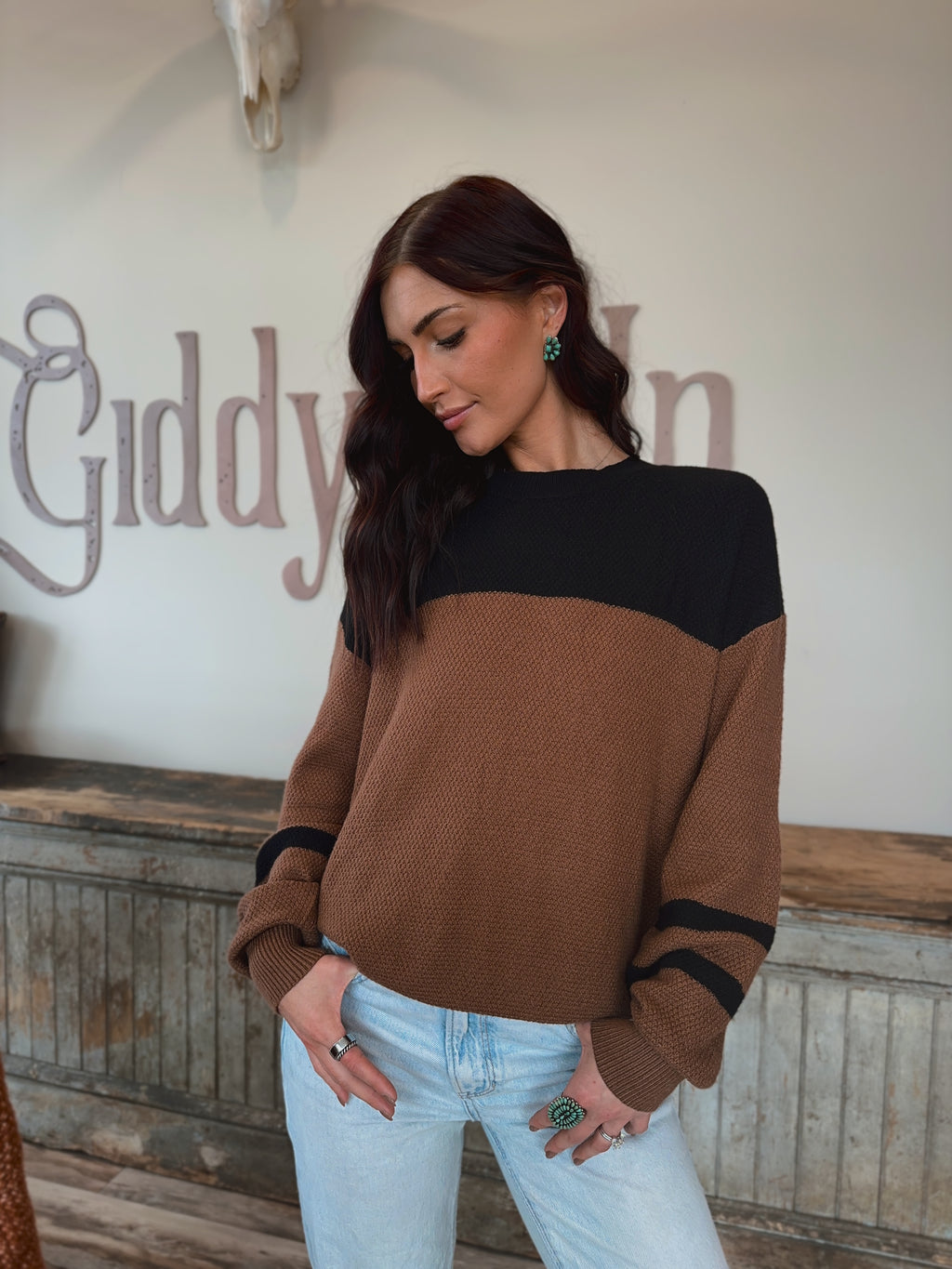 Knit Striped Sleeve Sweater