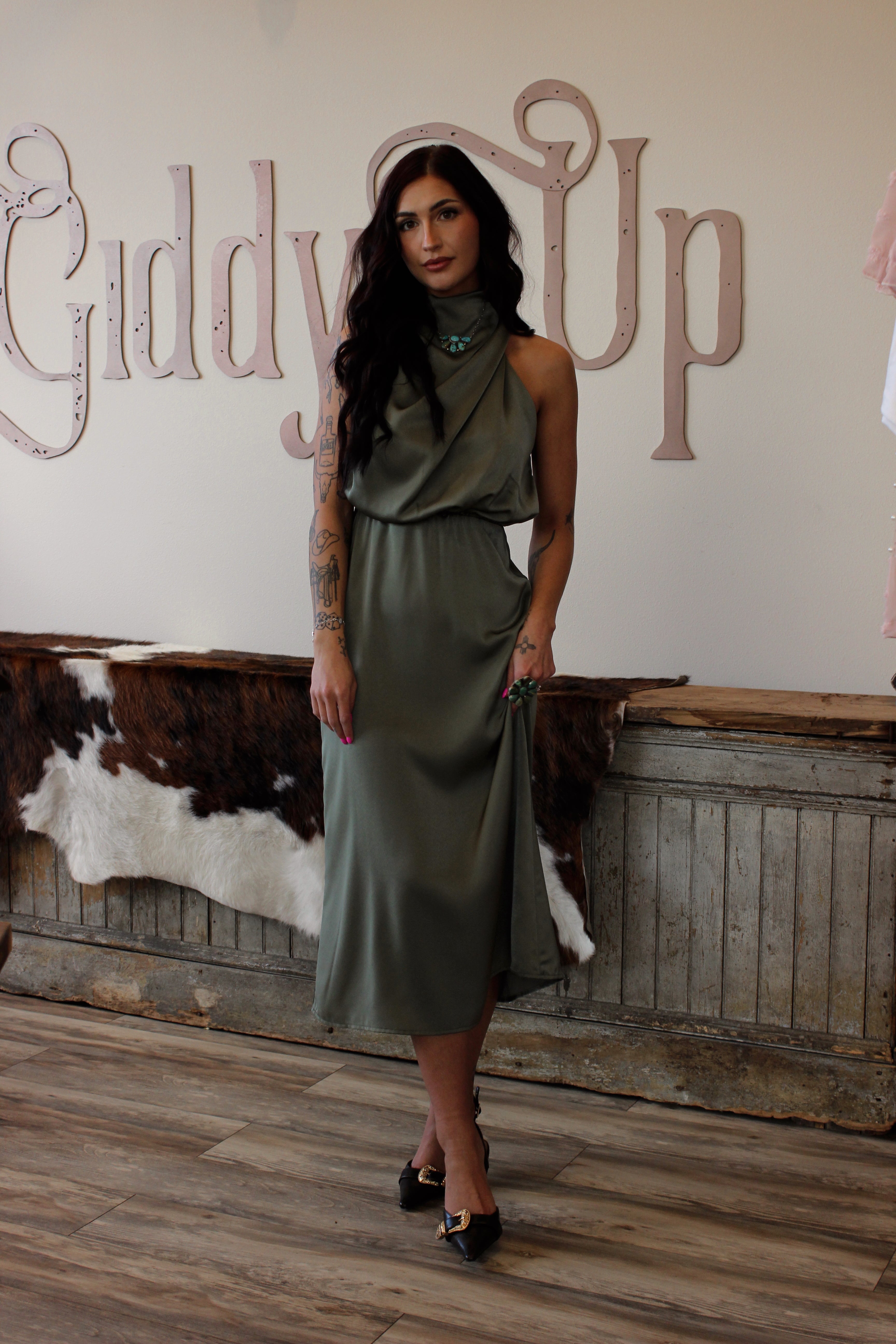 Satin Midi Dress