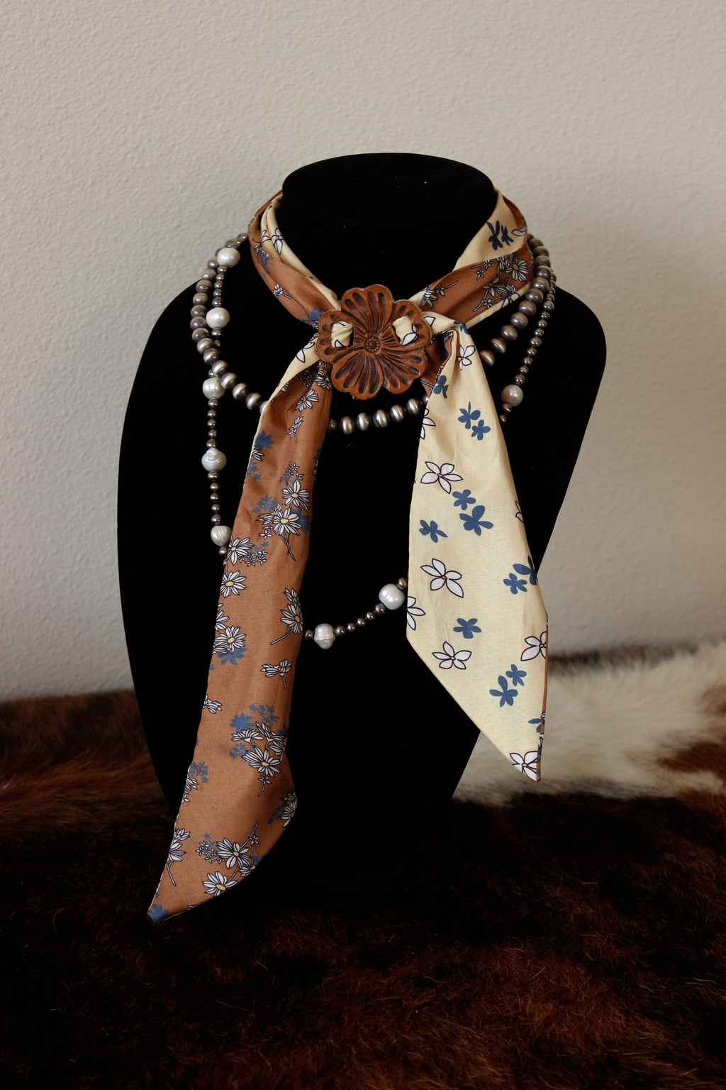 Leather Scarf Slide + Scarf