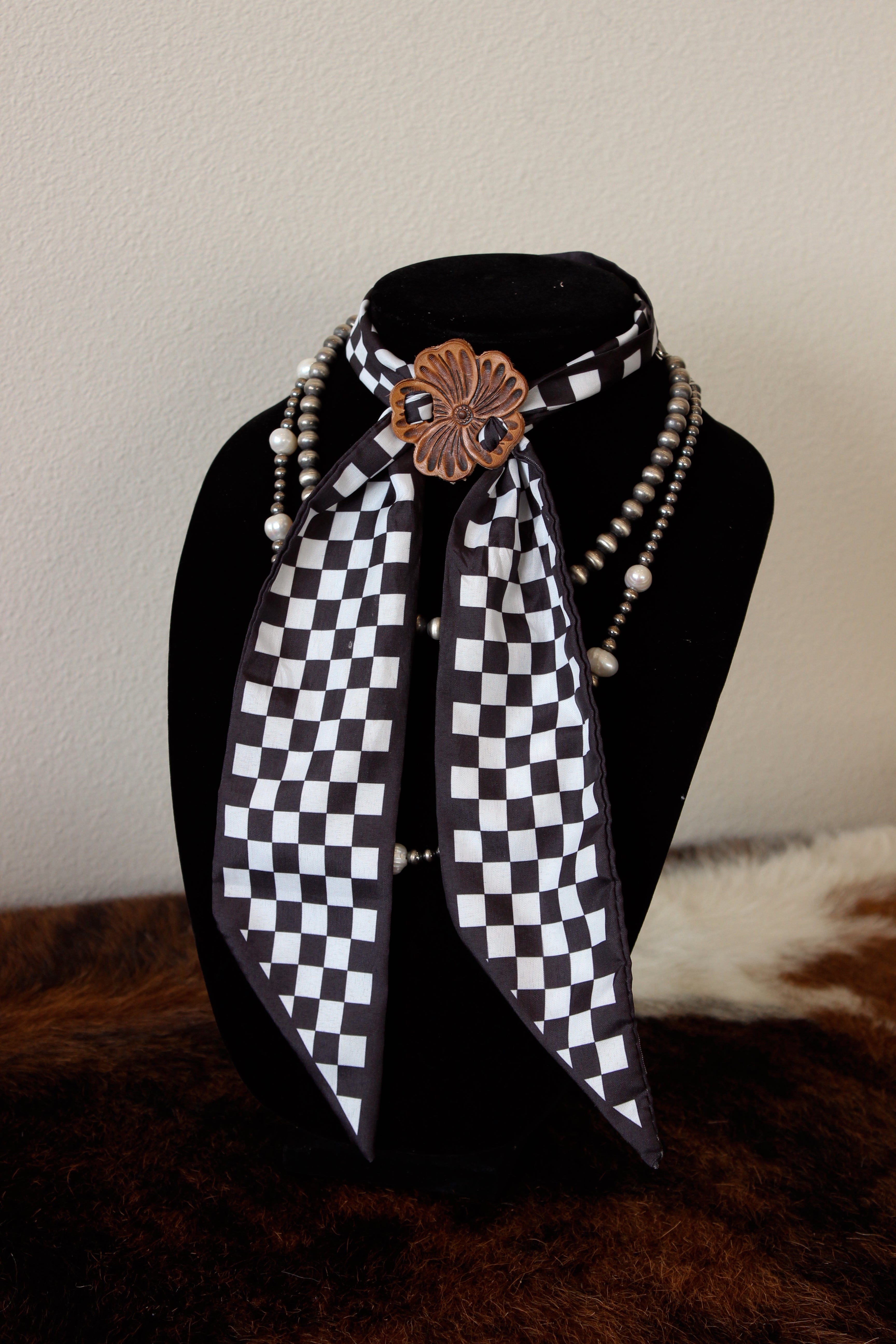 Leather Scarf Slide + Scarf