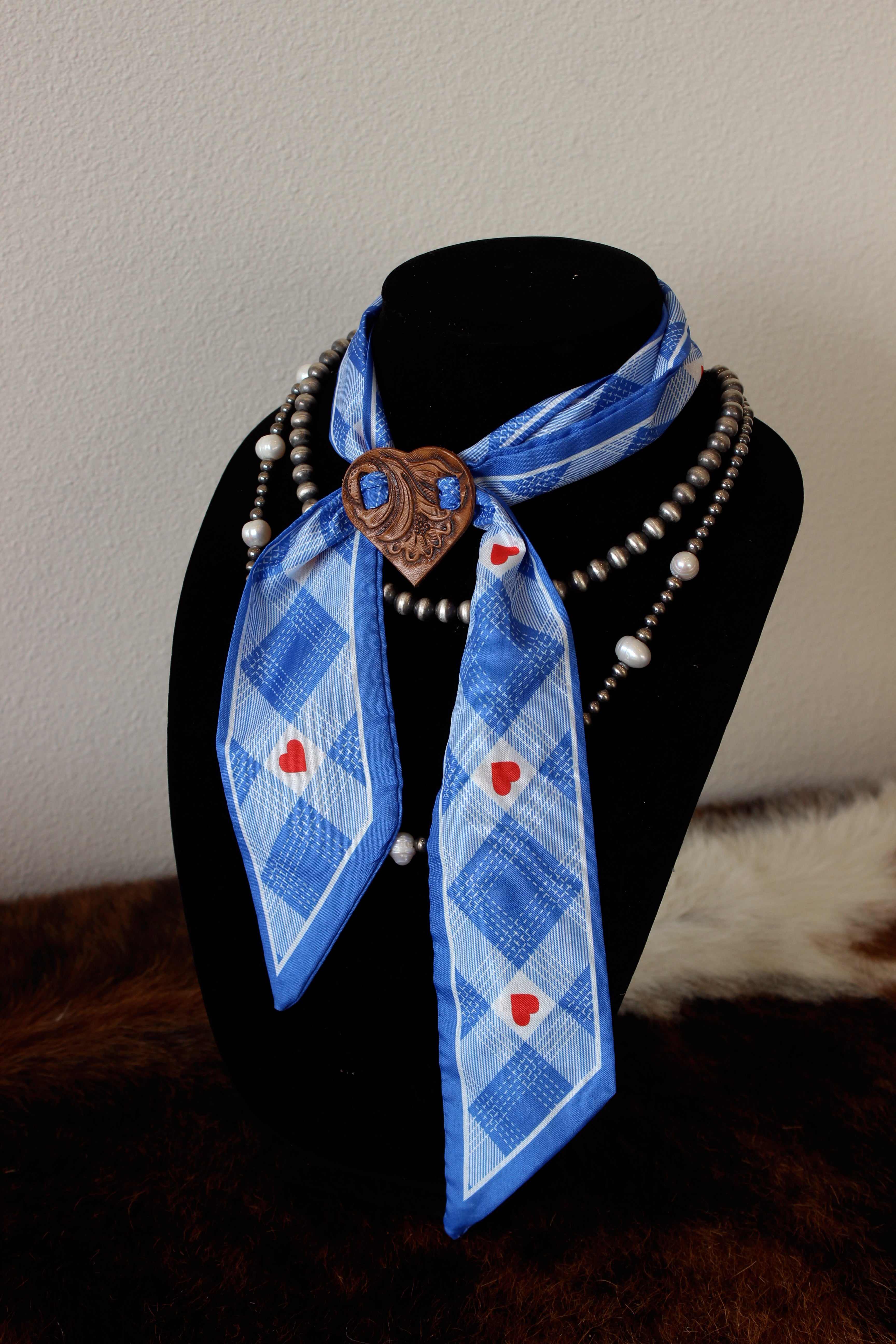 Leather Scarf Slide + Scarf