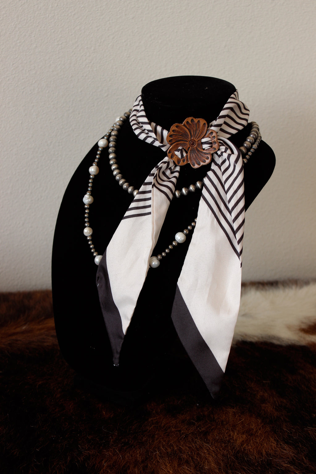 Leather Scarf Slide + Scarf
