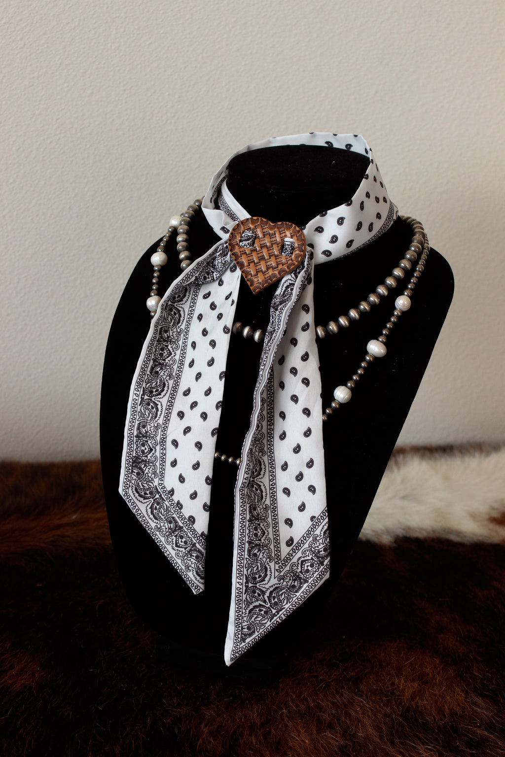 Leather Scarf Slide + Scarf