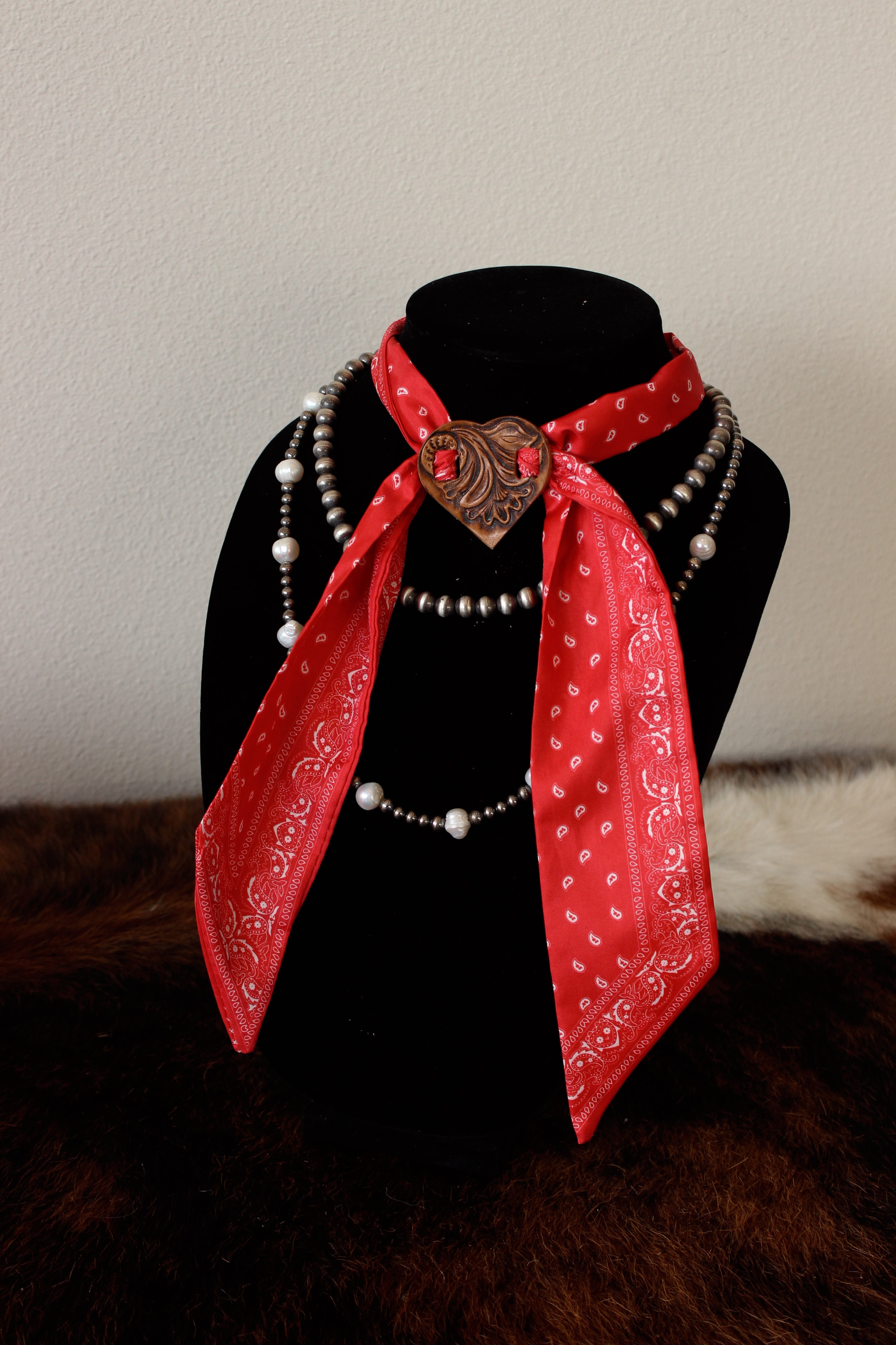 Leather Scarf Slide + Scarf