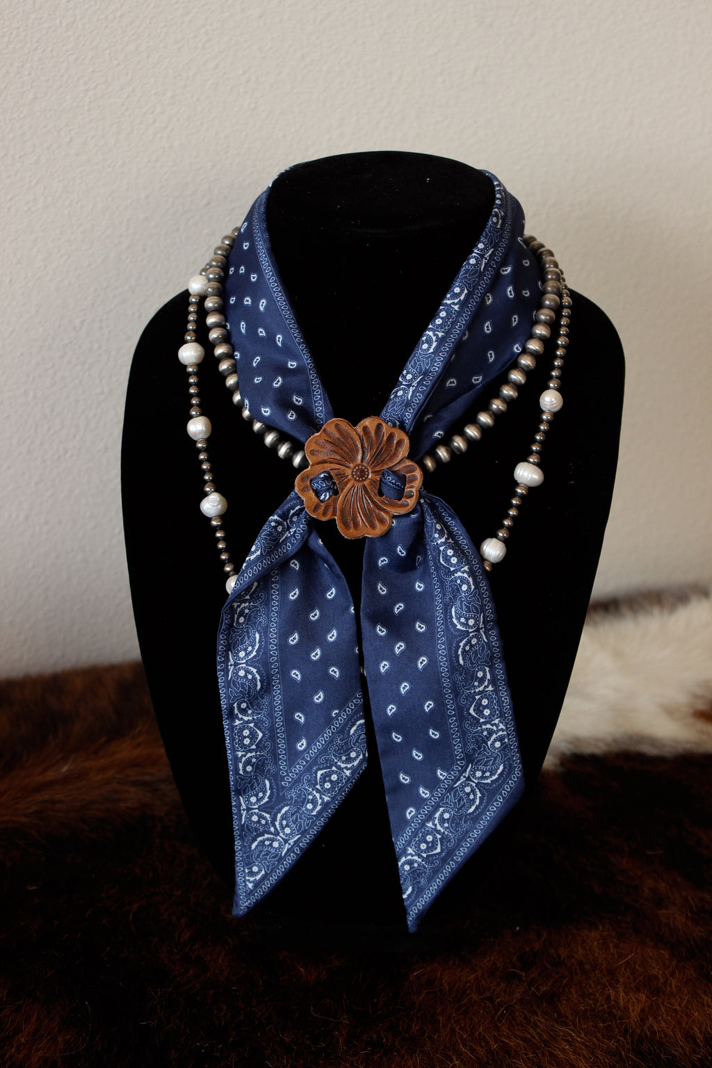 Leather Scarf Slide + Scarf