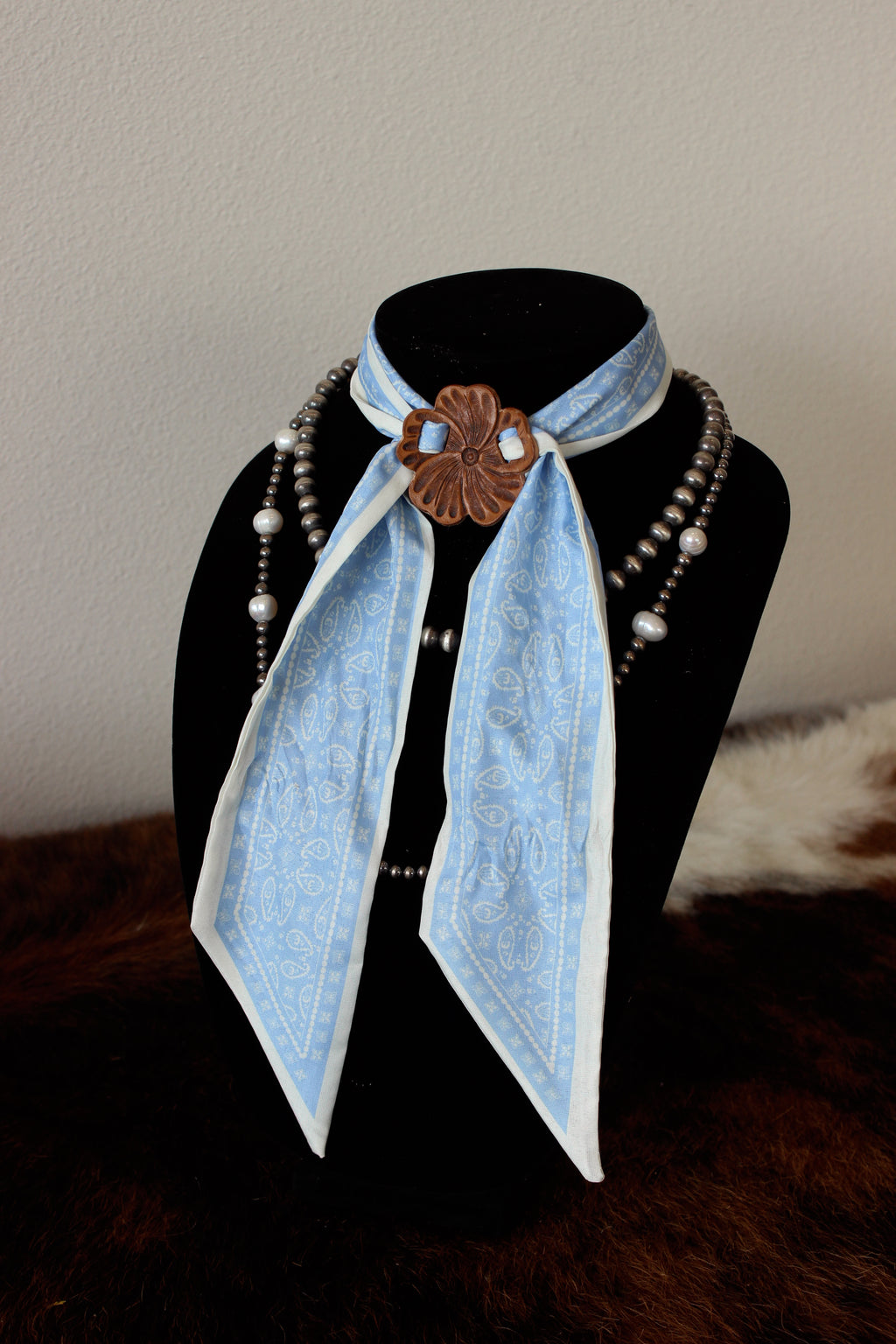 Leather Scarf Slide + Scarf