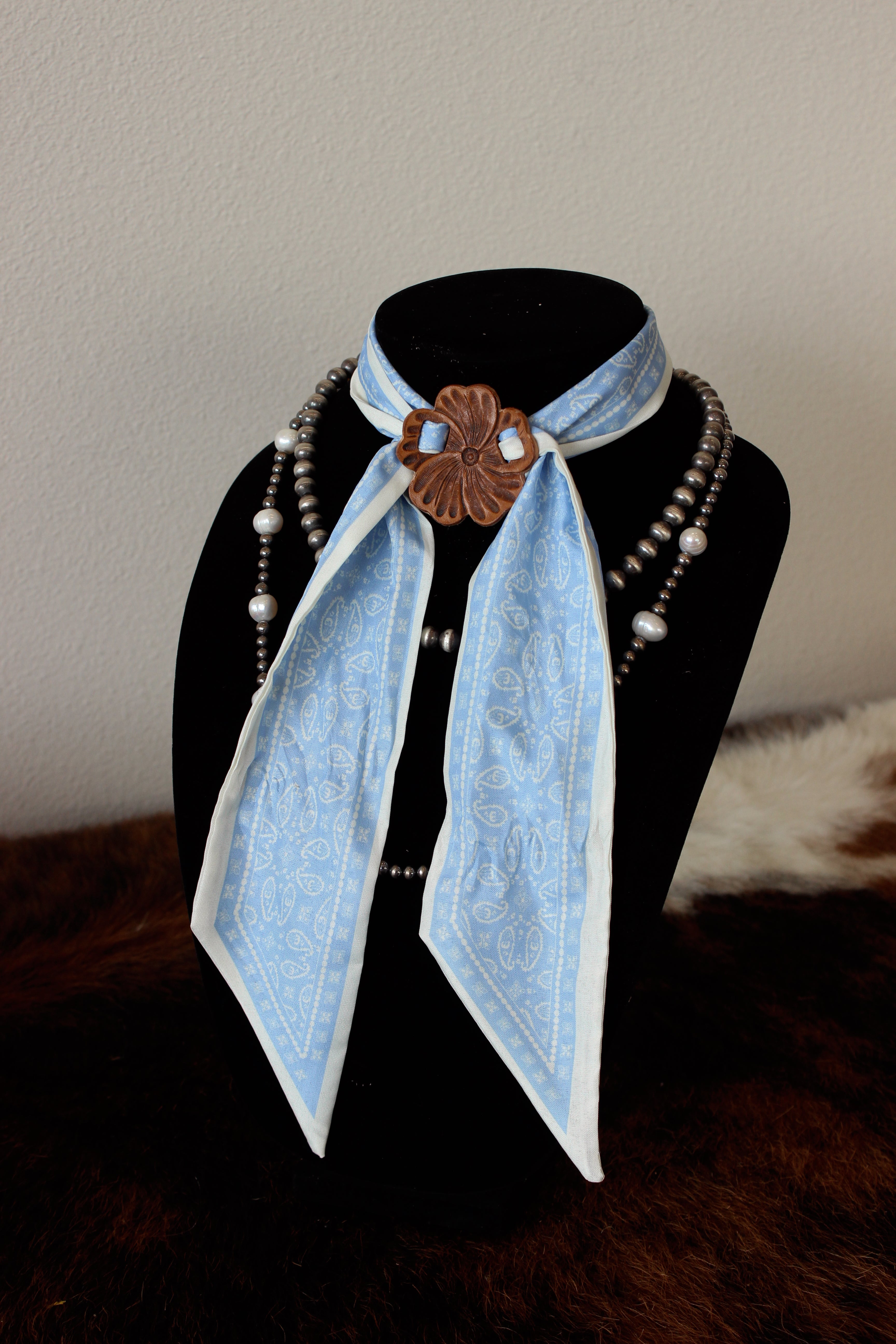 Leather Scarf Slide + Scarf