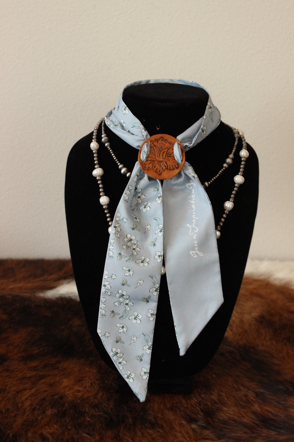 Leather Scarf Slide + Scarf