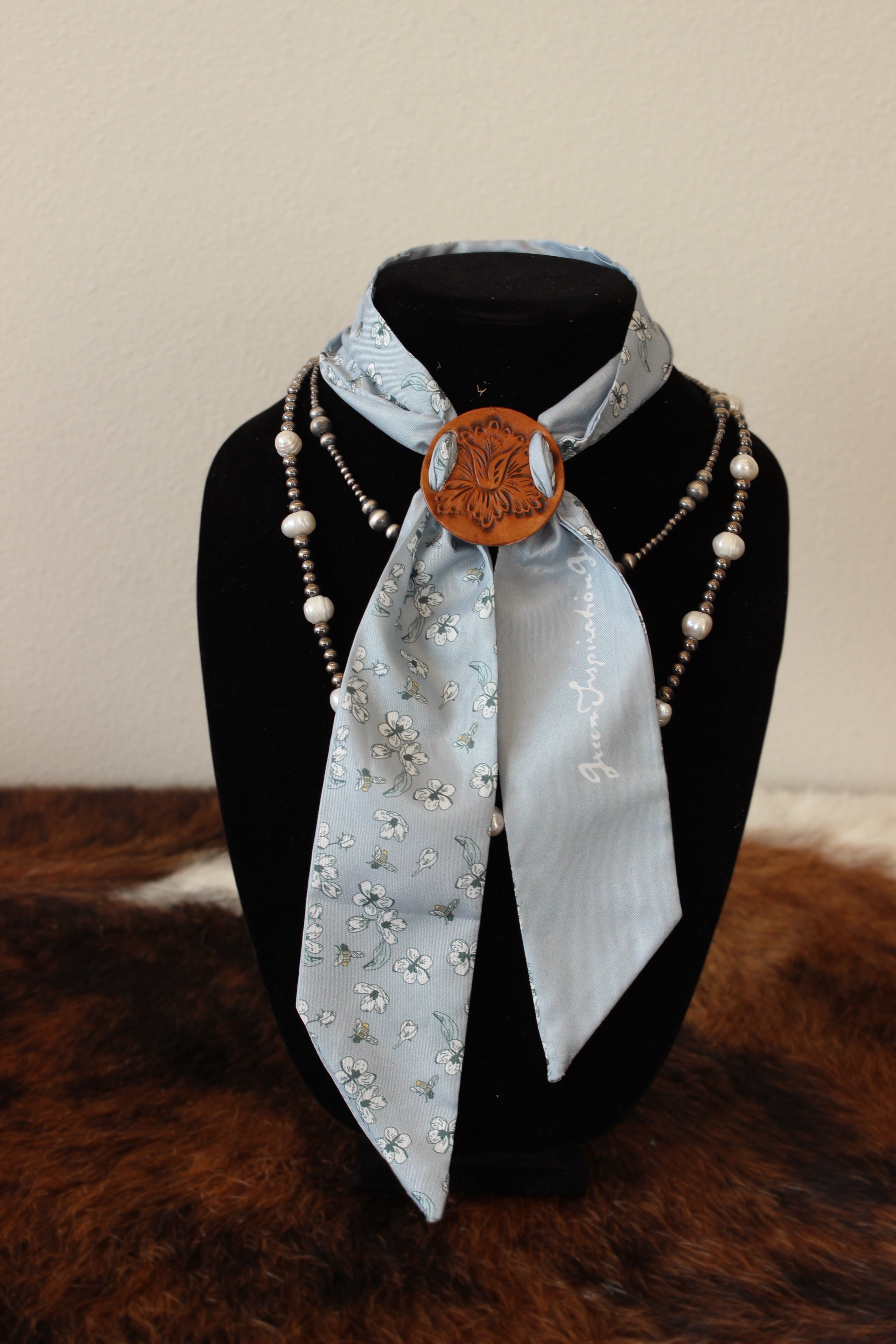 Leather Scarf Slide + Scarf