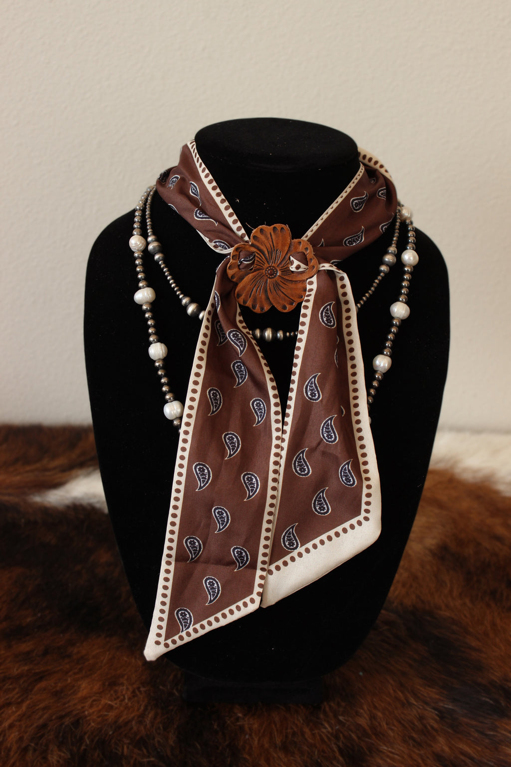 Leather Scarf Slide + Scarf