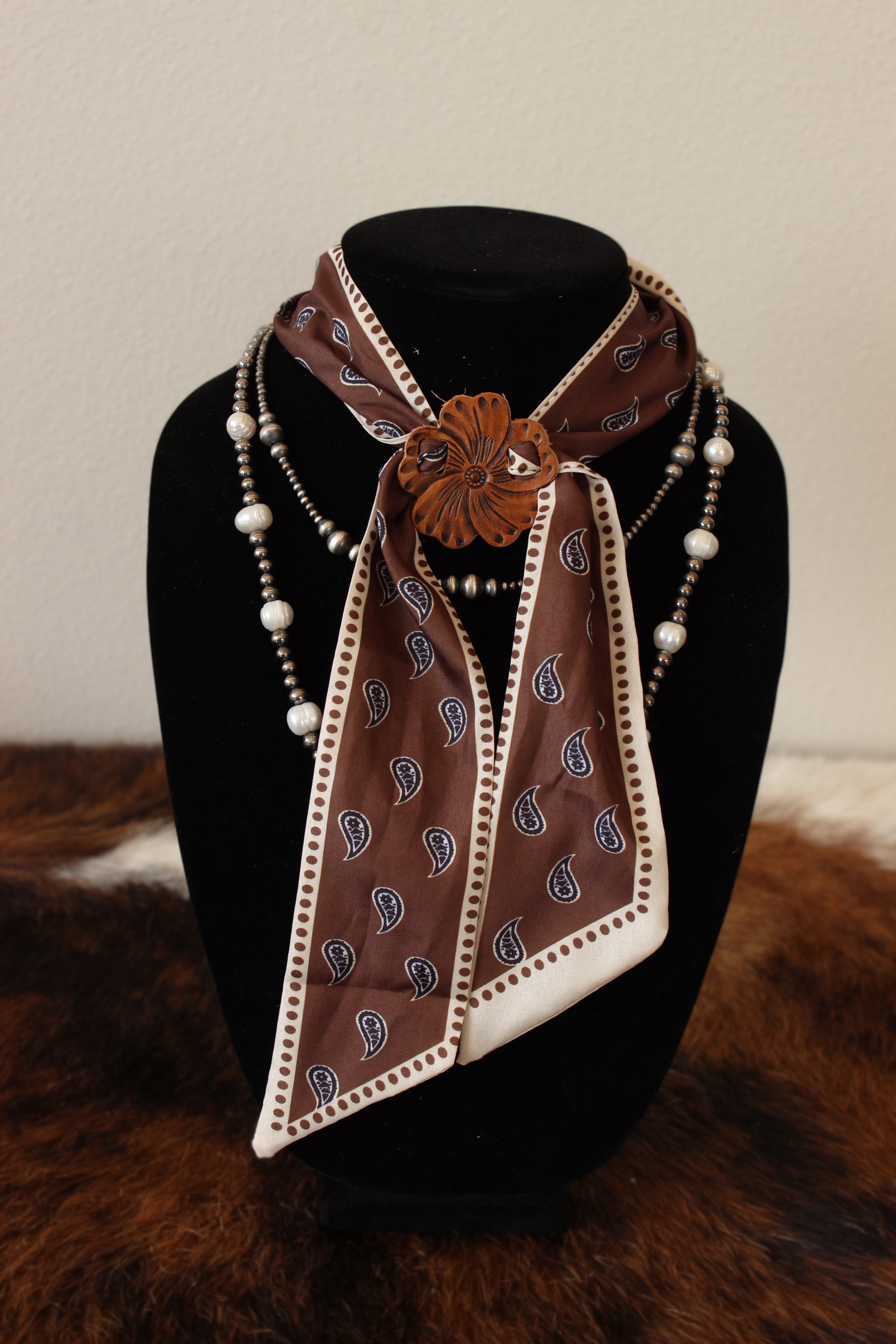 Leather Scarf Slide + Scarf