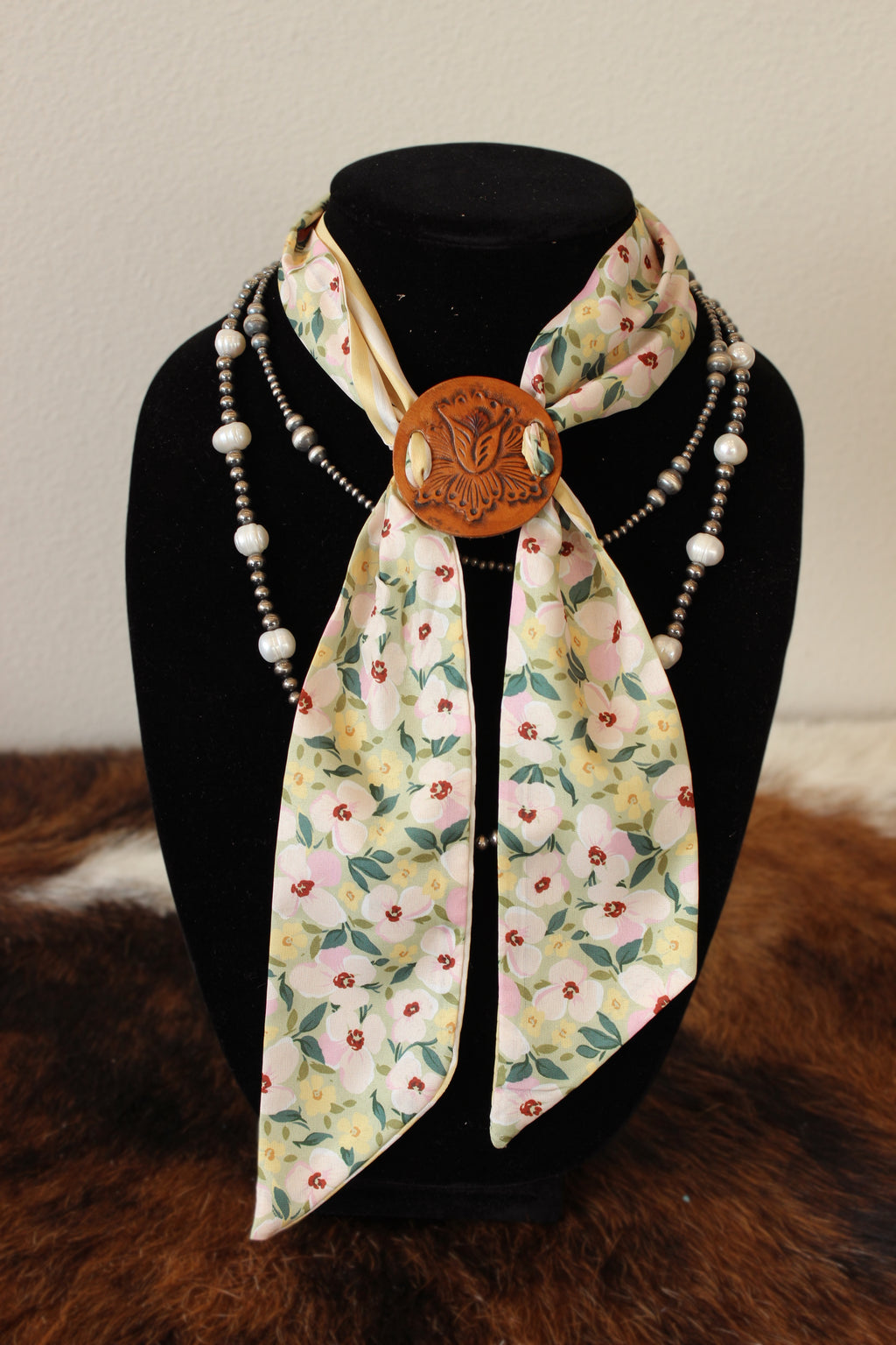 Leather Scarf Slide + Scarf