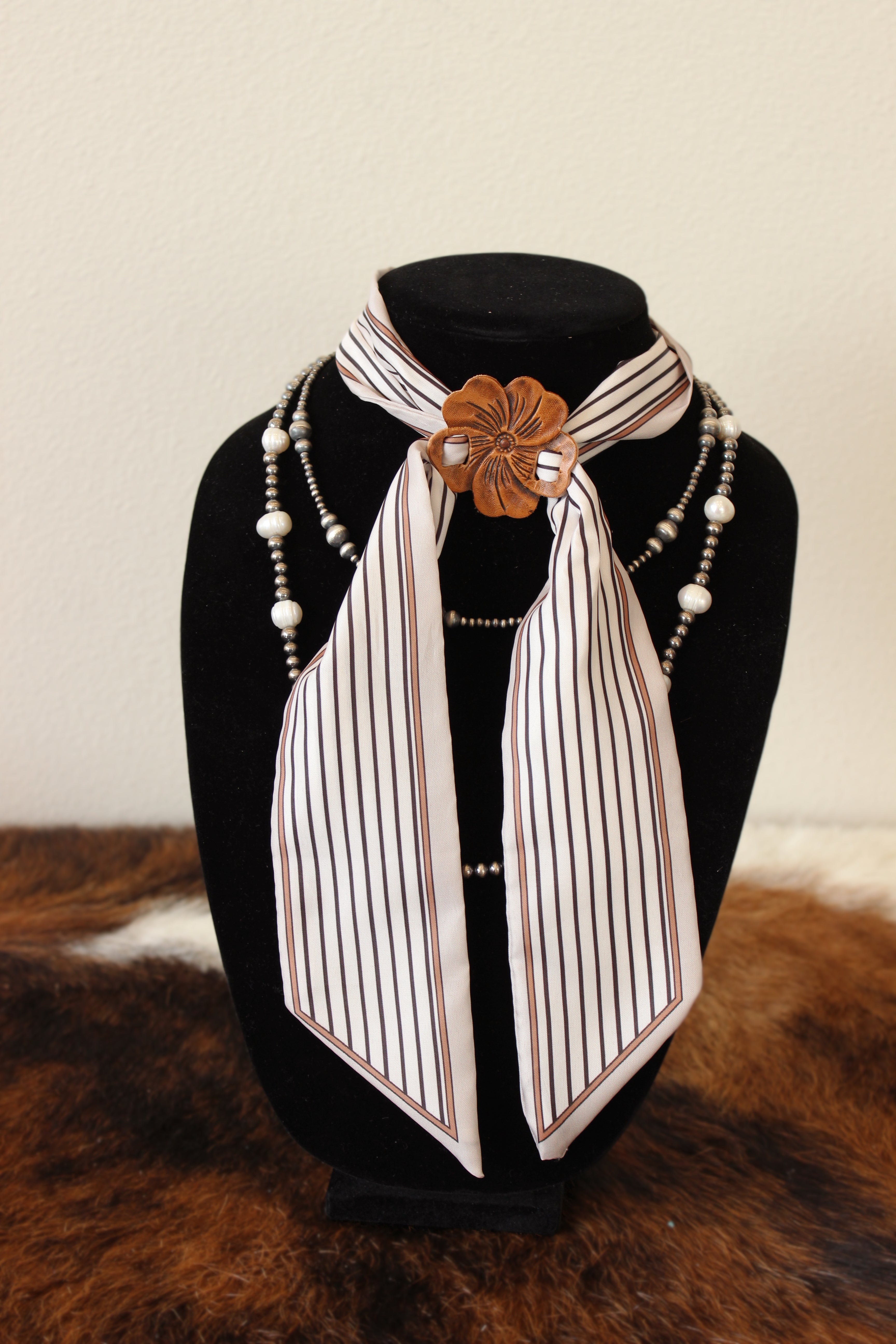 Leather Scarf Slide + Scarf