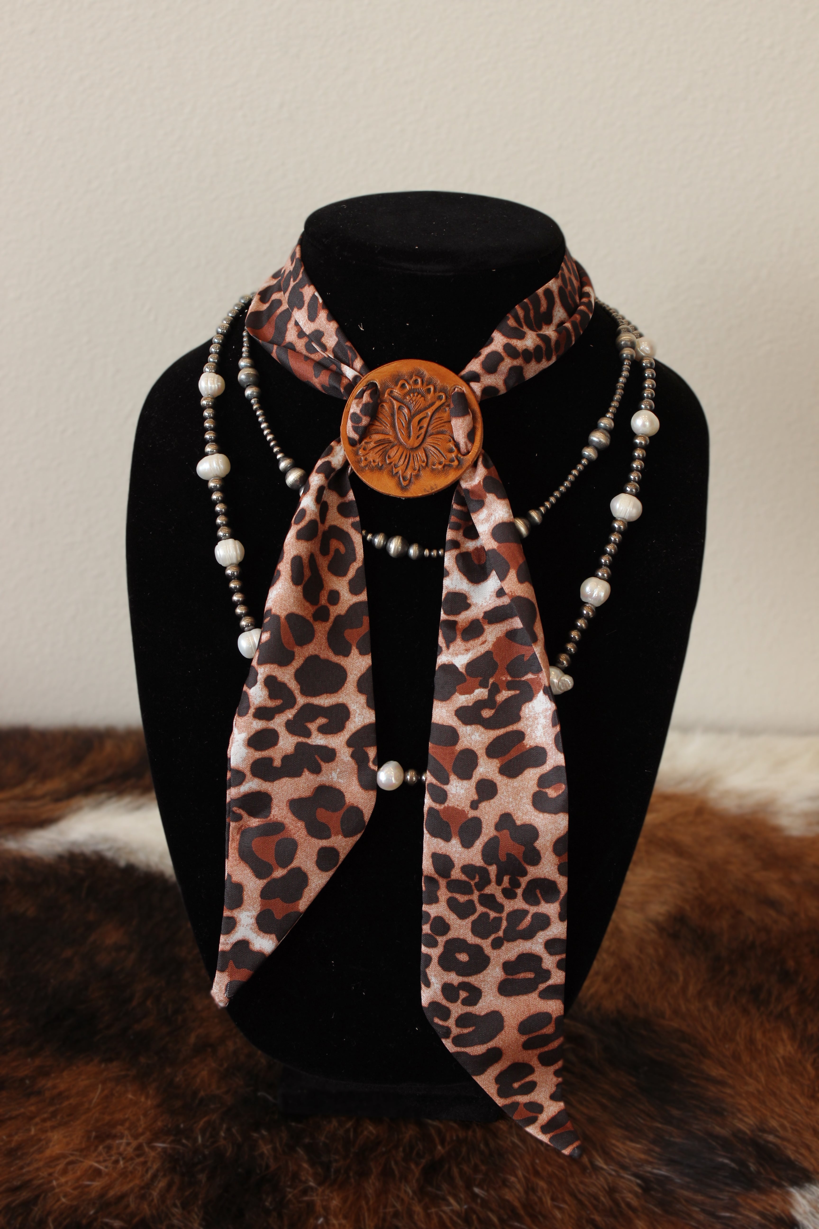 Leather Scarf Slide + Scarf
