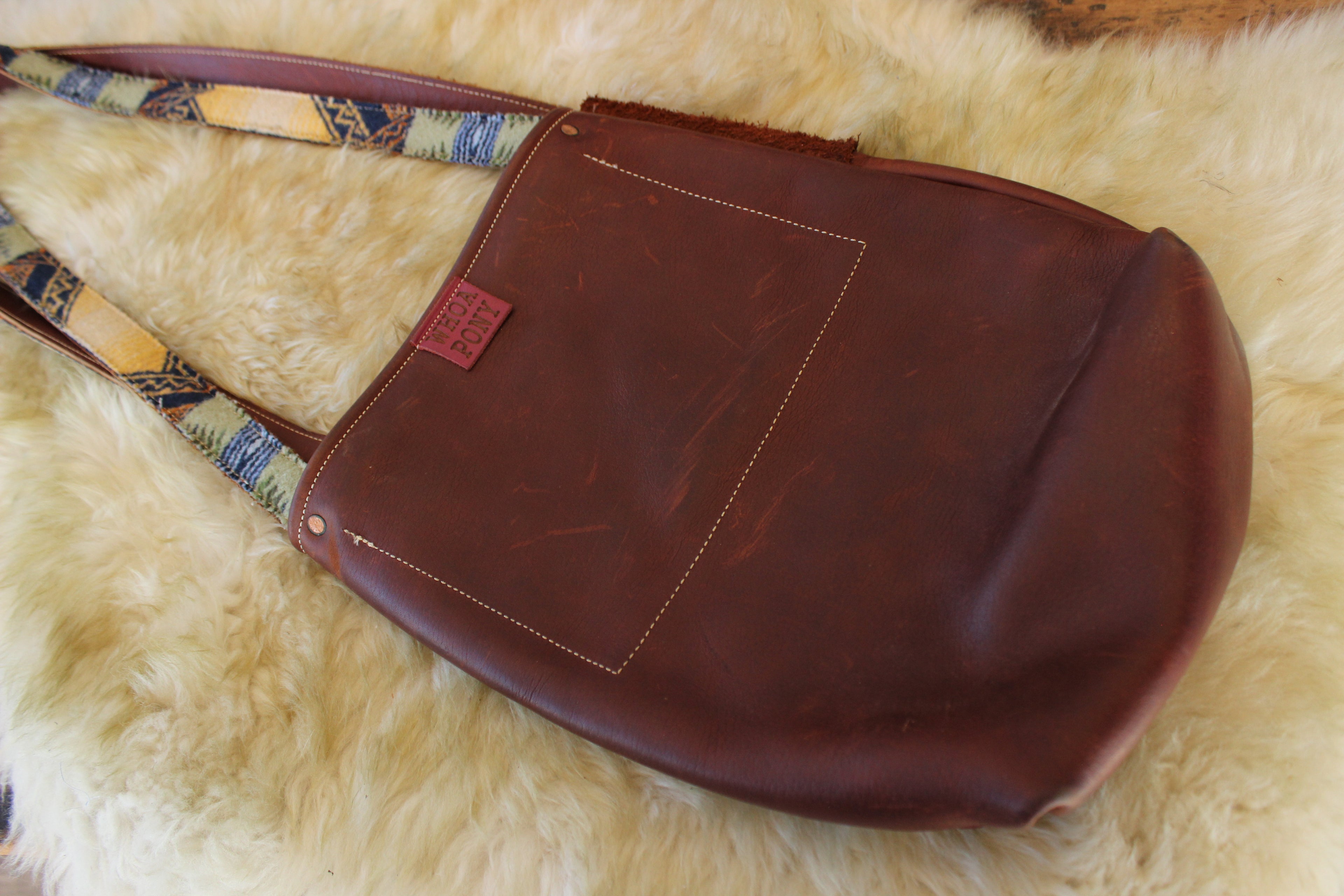 Leather Pendleton Wool Tote