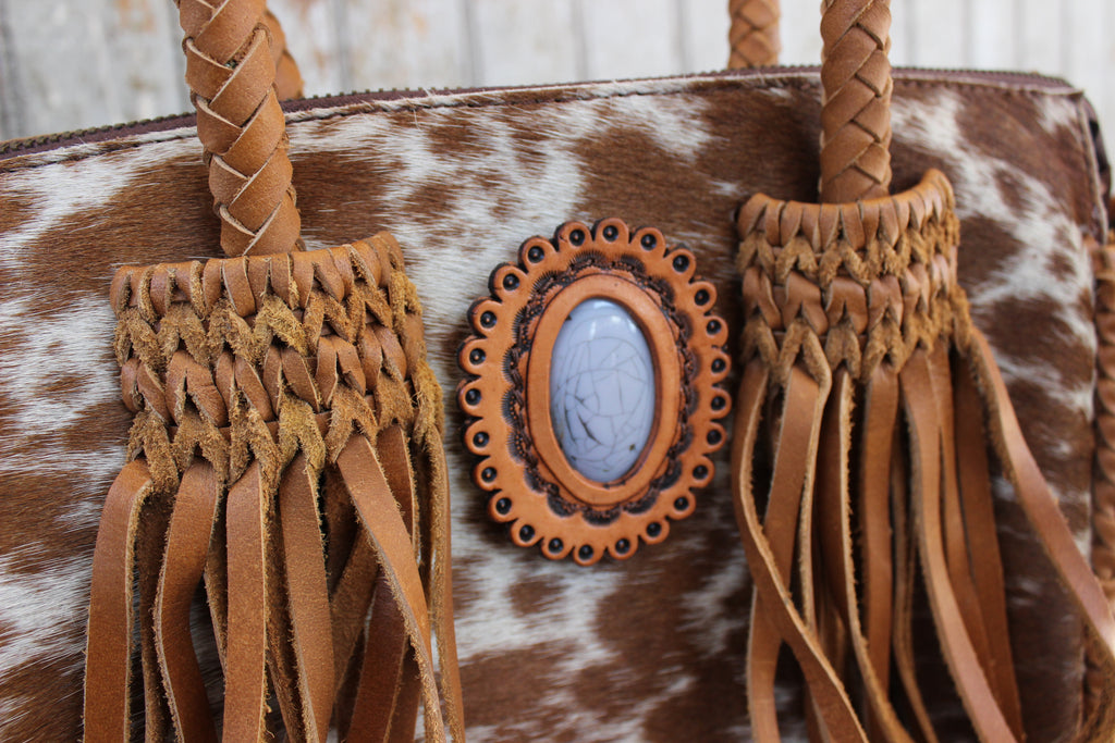 Hide Leather Fringe Purse