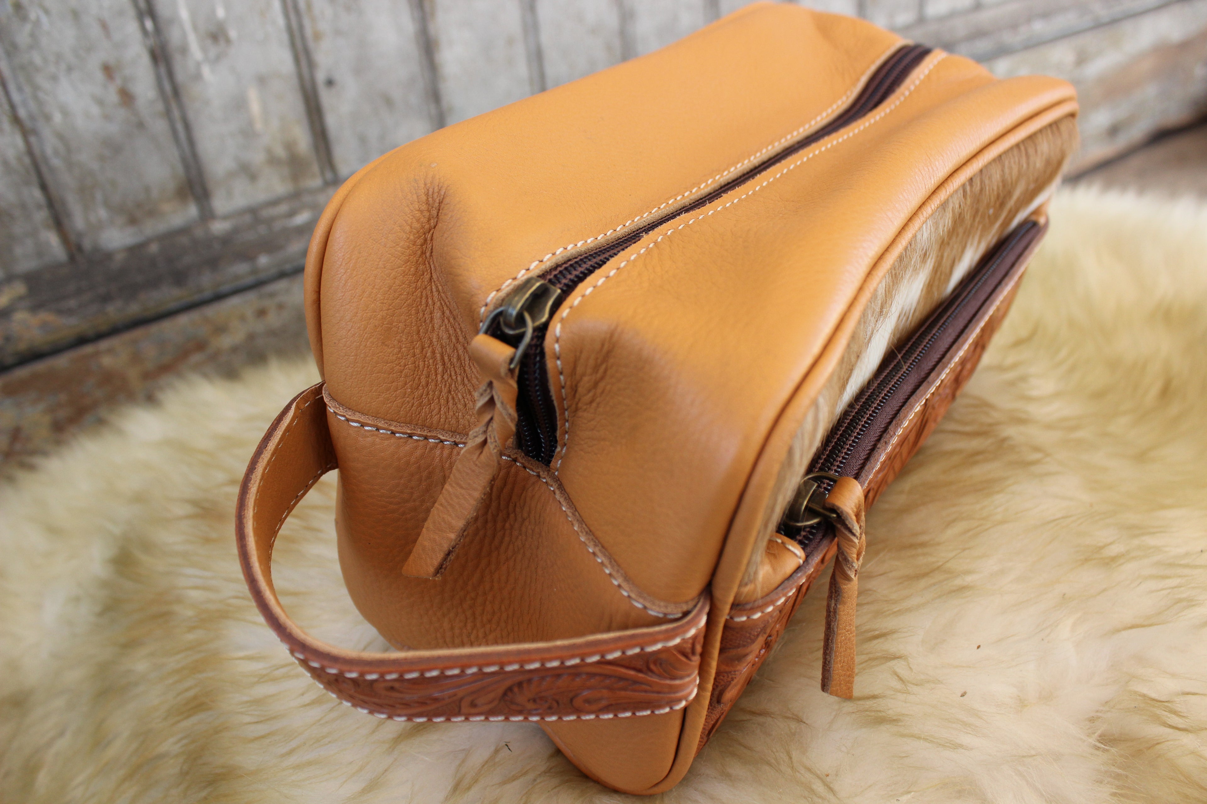 Hide Leather Toiletry Bag