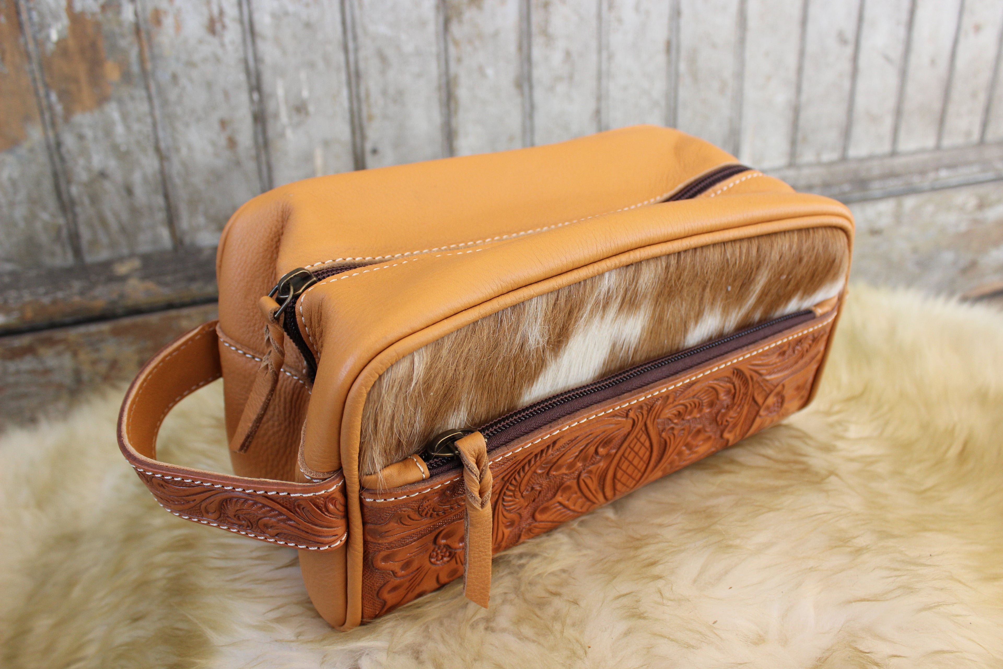 Hide Leather Toiletry Bag