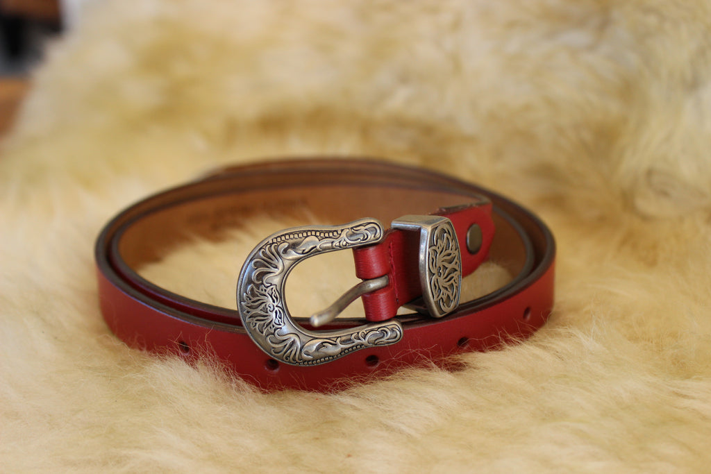 Western Skinny Leather Belt