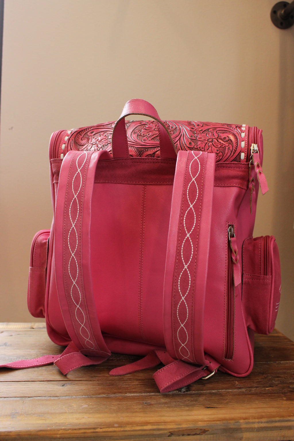Pink Boot Stitch Backpack