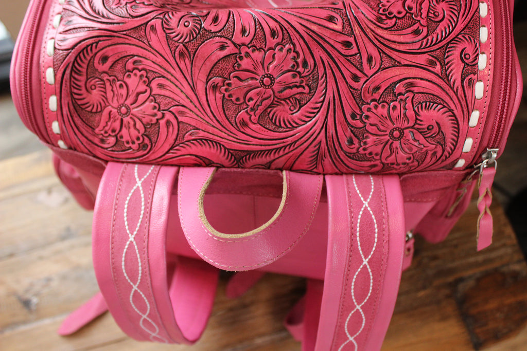 Pink Boot Stitch Backpack