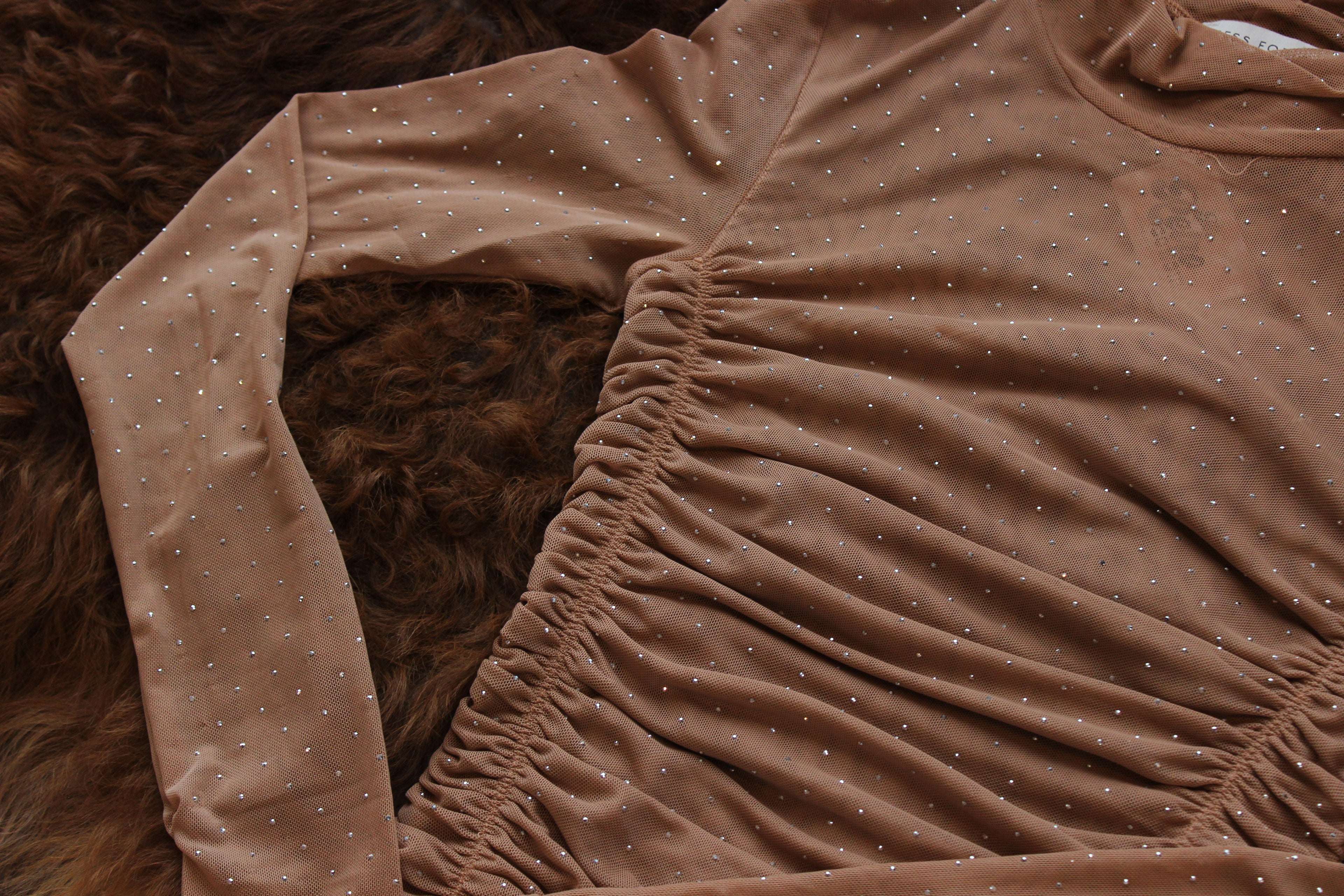 Nude Rhinestone Bodysuit