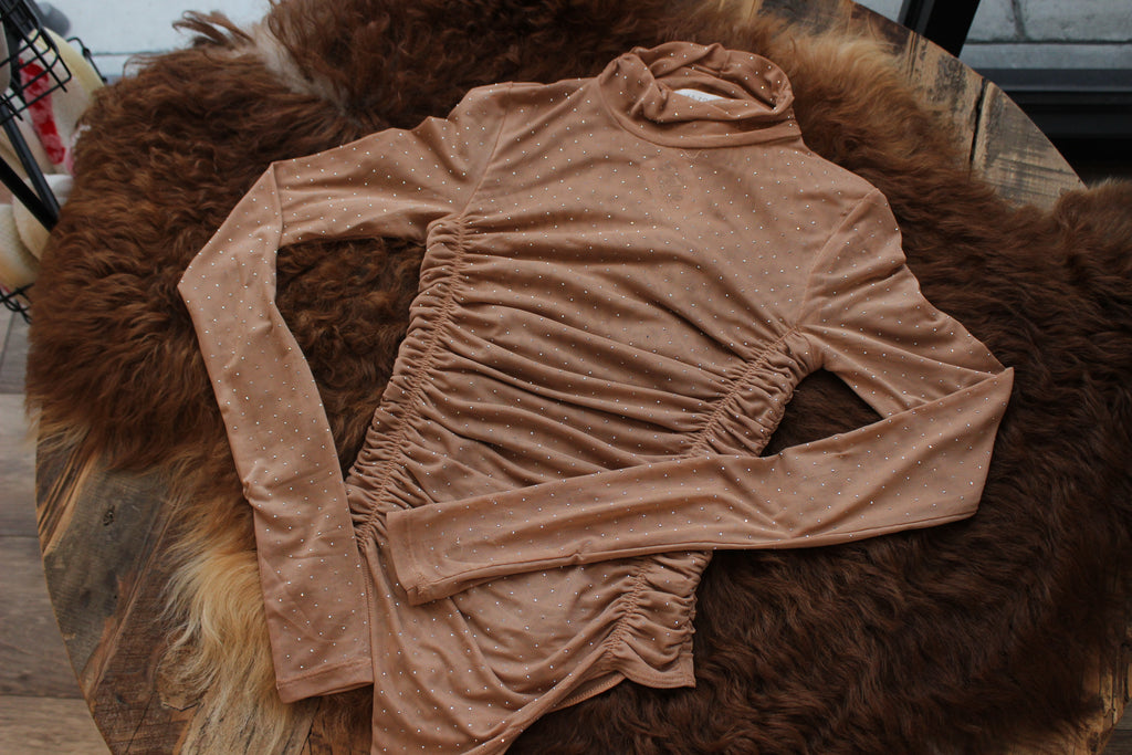 Nude Rhinestone Bodysuit